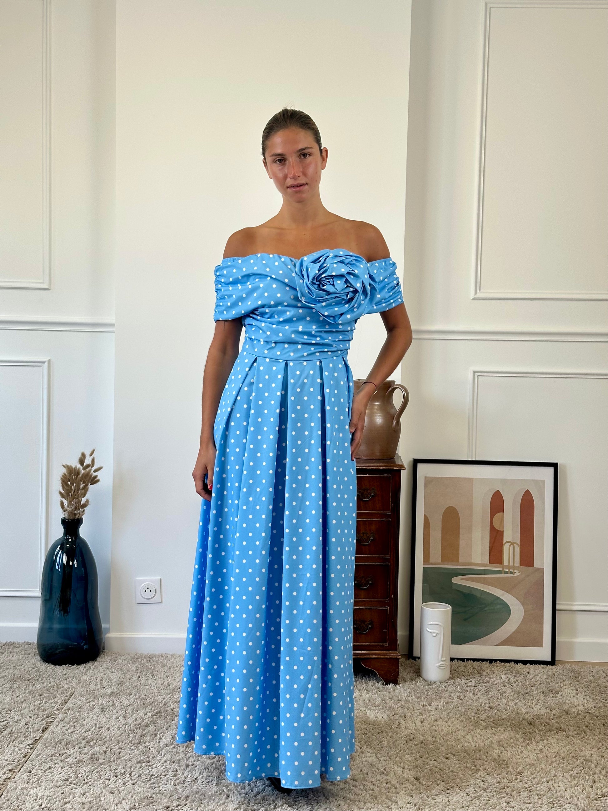 Robe bateau dot avec fleur FONTARRON