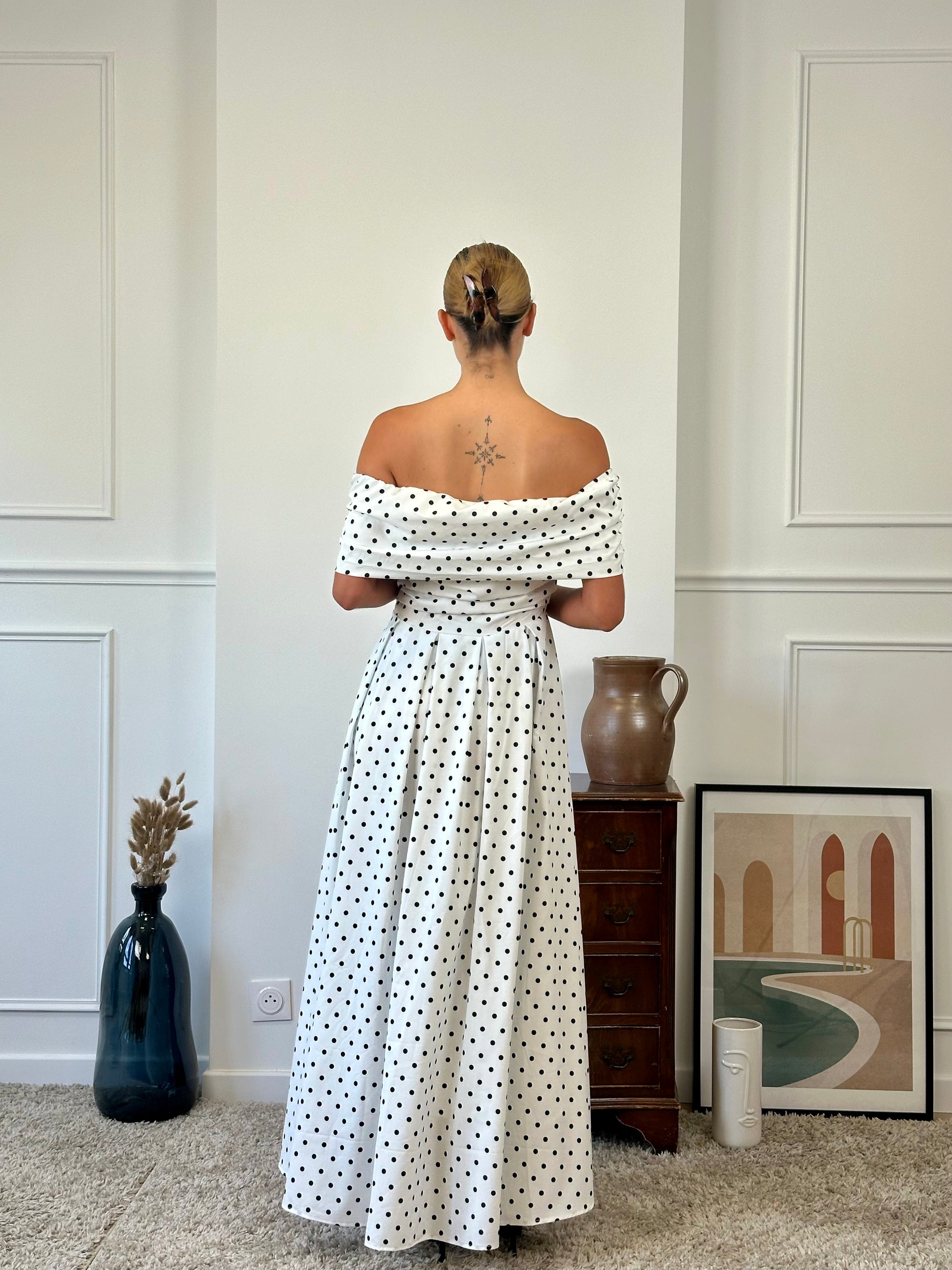 Robe bateau dot avec fleur FONTARRON