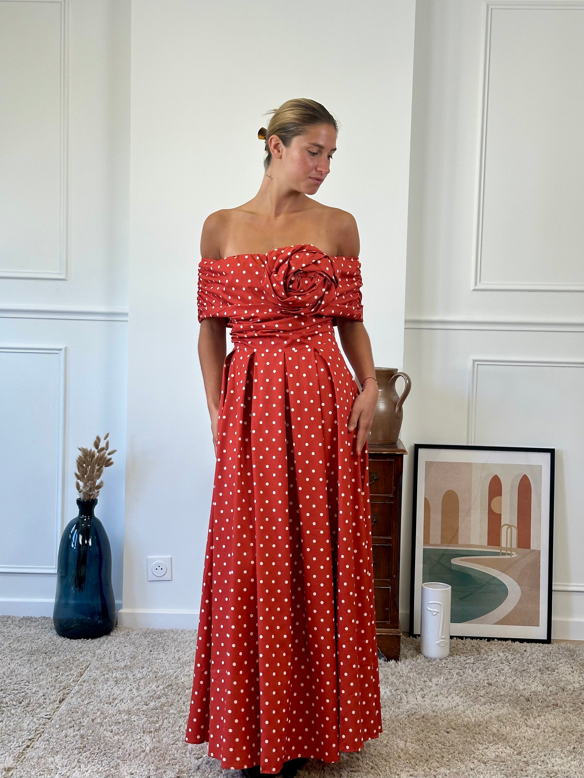 Robe bateau dot avec fleur FONTARRON