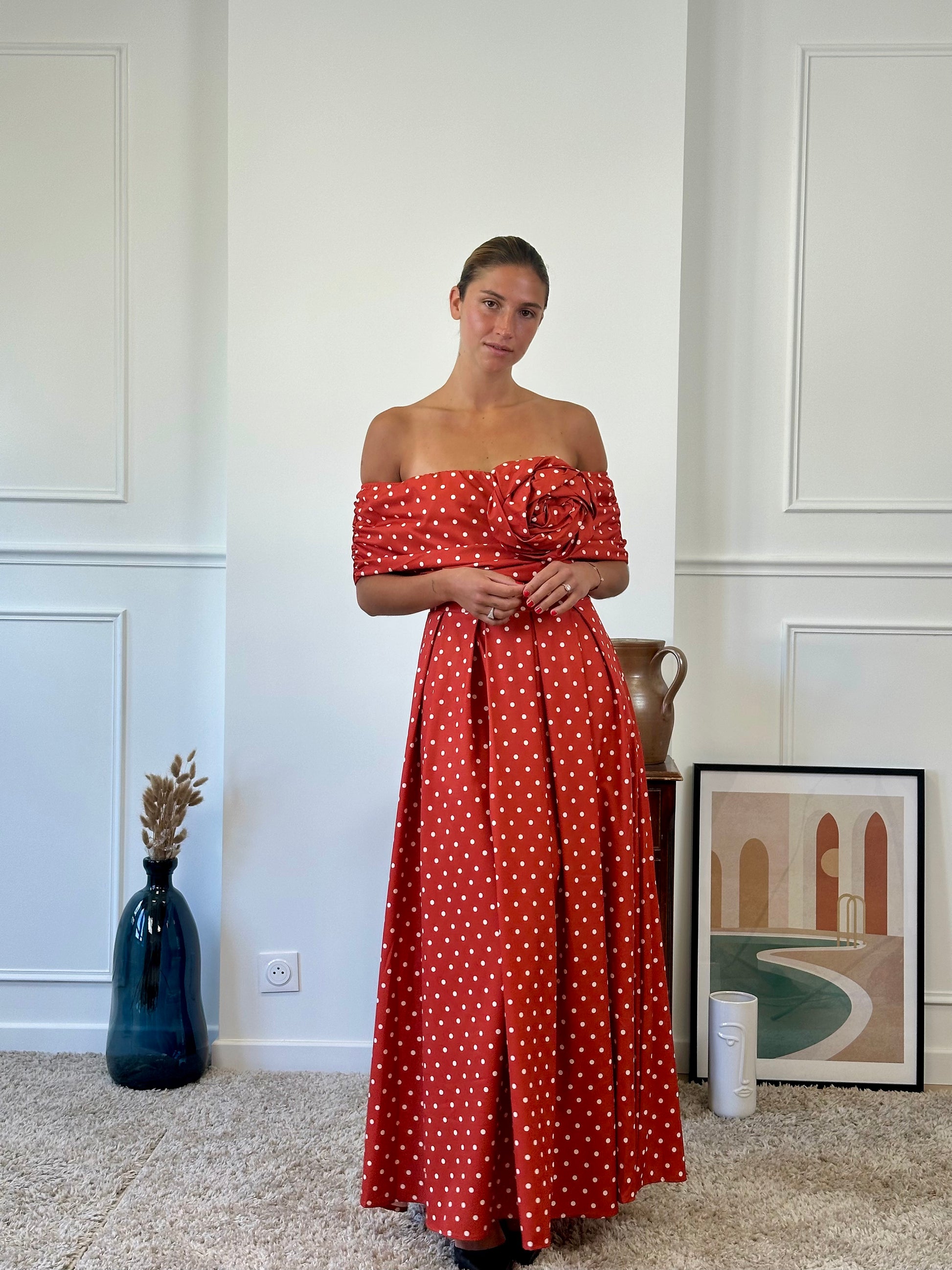 Robe bateau dot avec fleur FONTARRON