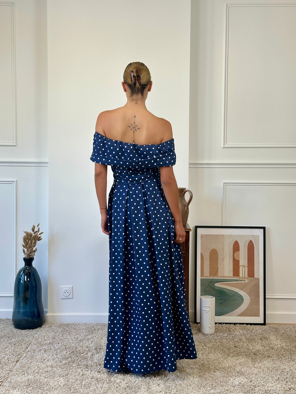 Robe bateau dot avec fleur FONTARRON