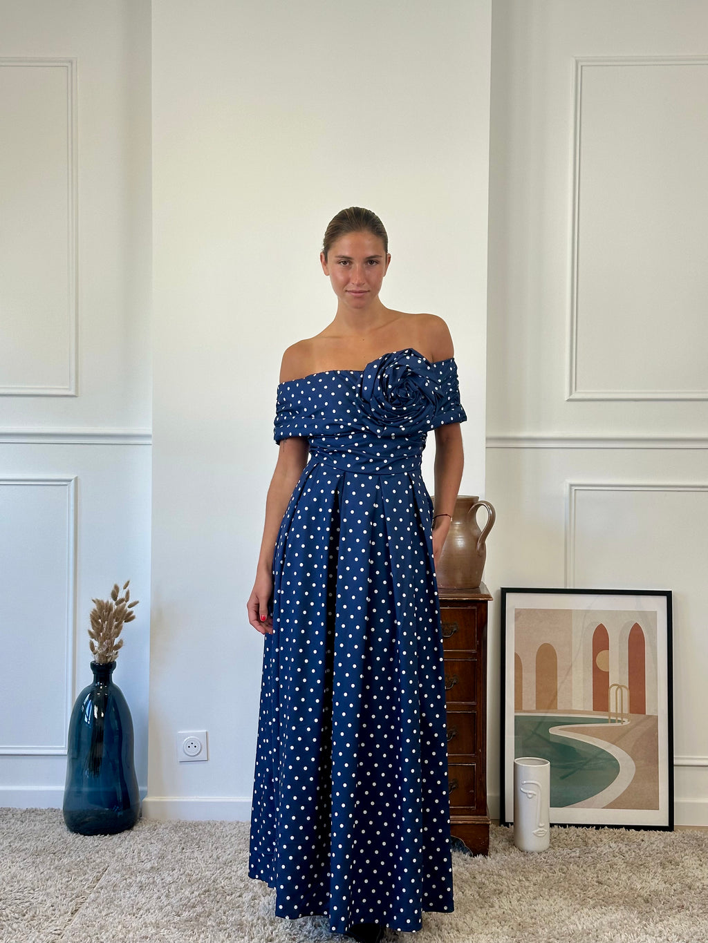 Robe bateau dot avec fleur FONTARRON