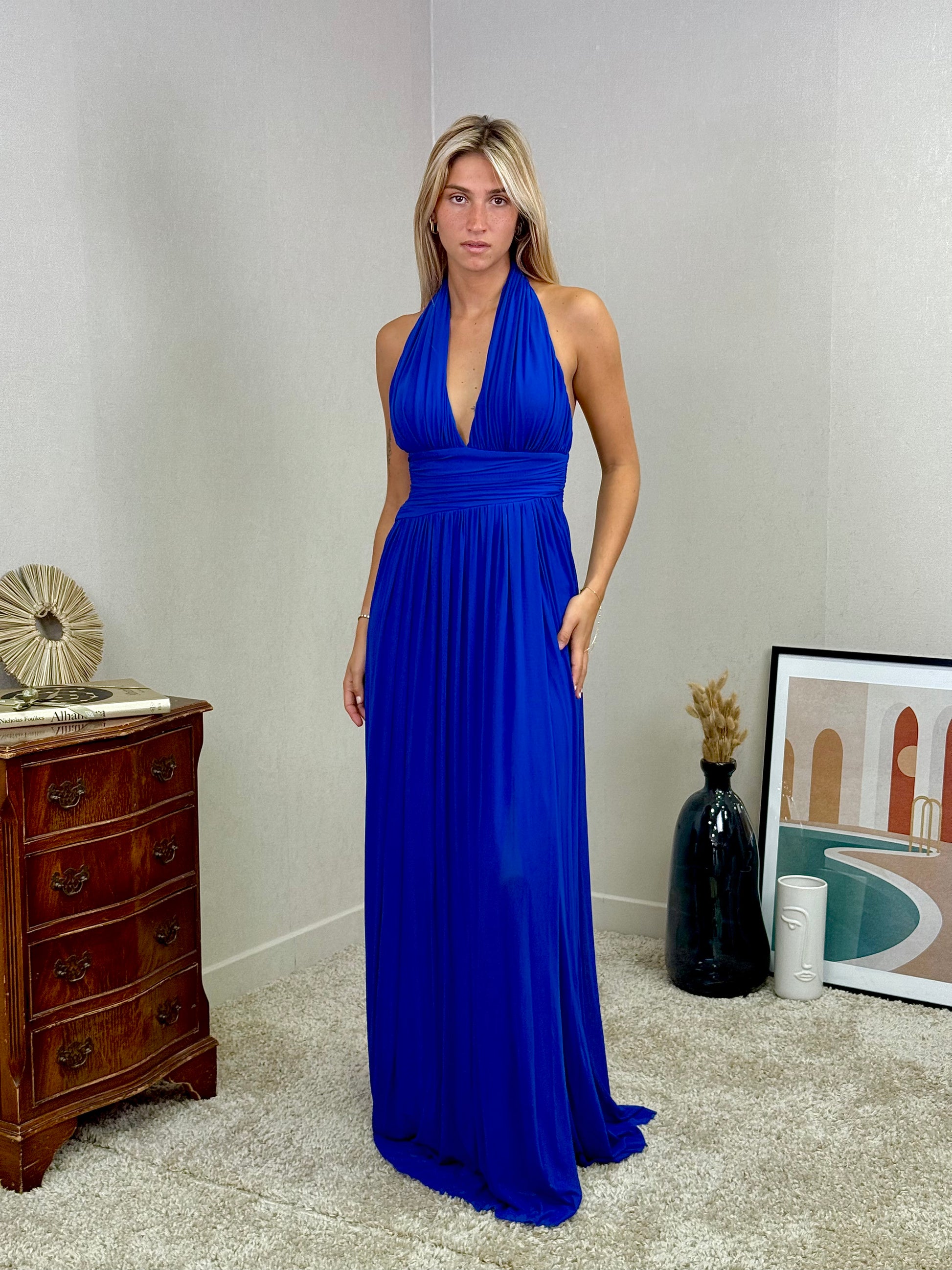 Robe longue fendue décolleté Inuyama