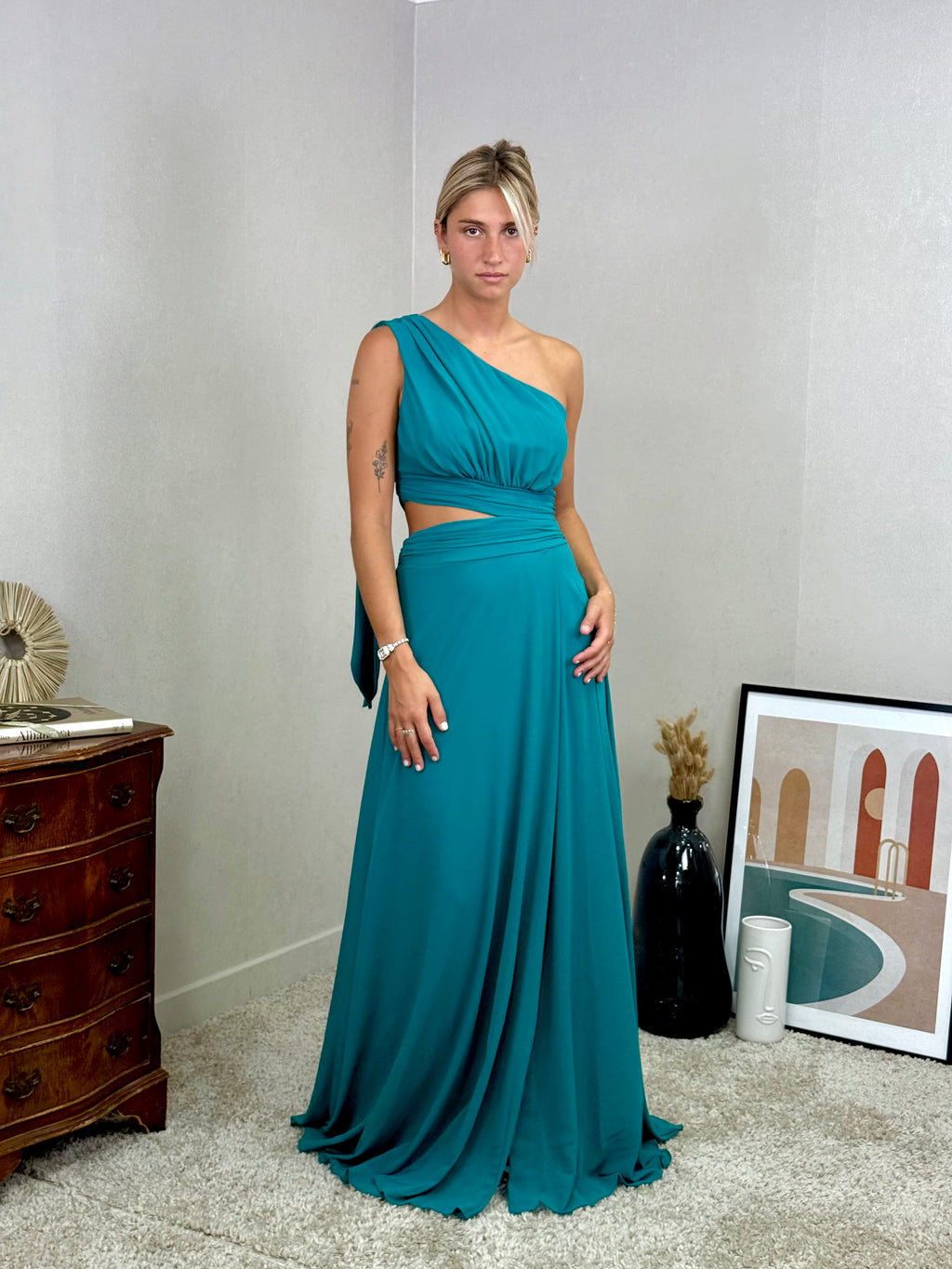 Robe asymétrique de cocktail, cérémonie Harbin