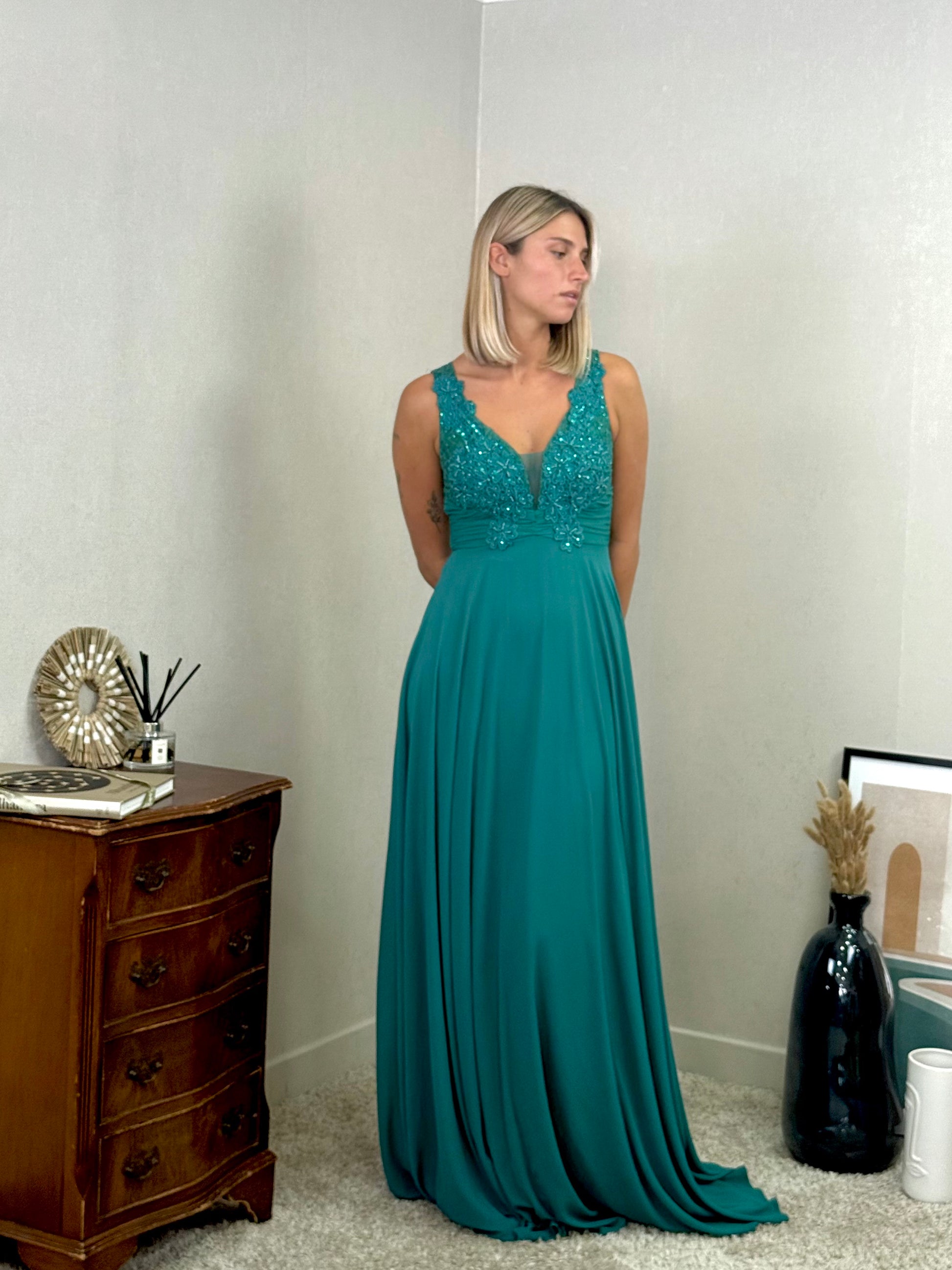 Robe de soirée longue avec dos dentelle TOKYO