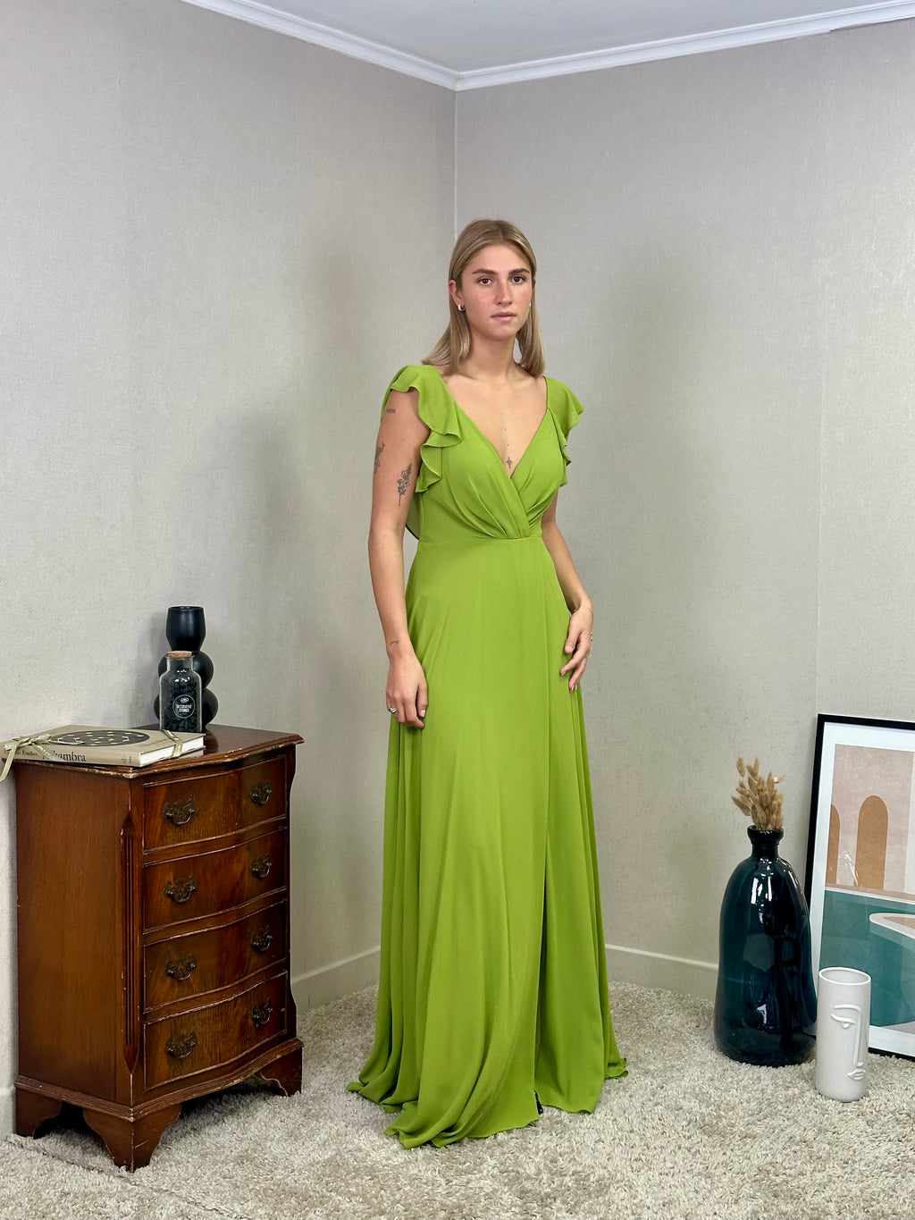 Robe de cérémonie longue fluide à volants – Lisbonne