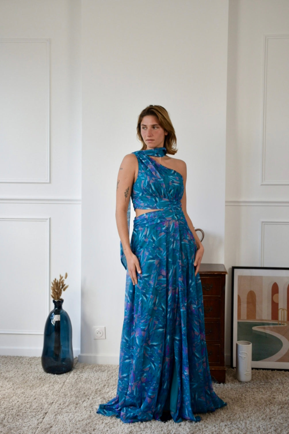 Robe imprimée asymétrique Columbus