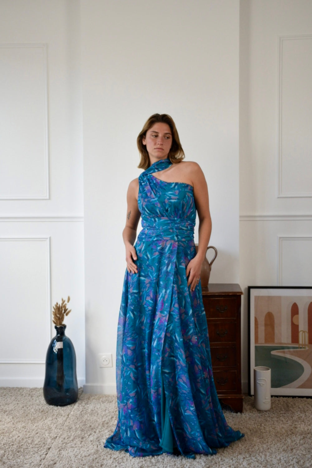 Robe imprimée asymétrique Columbus