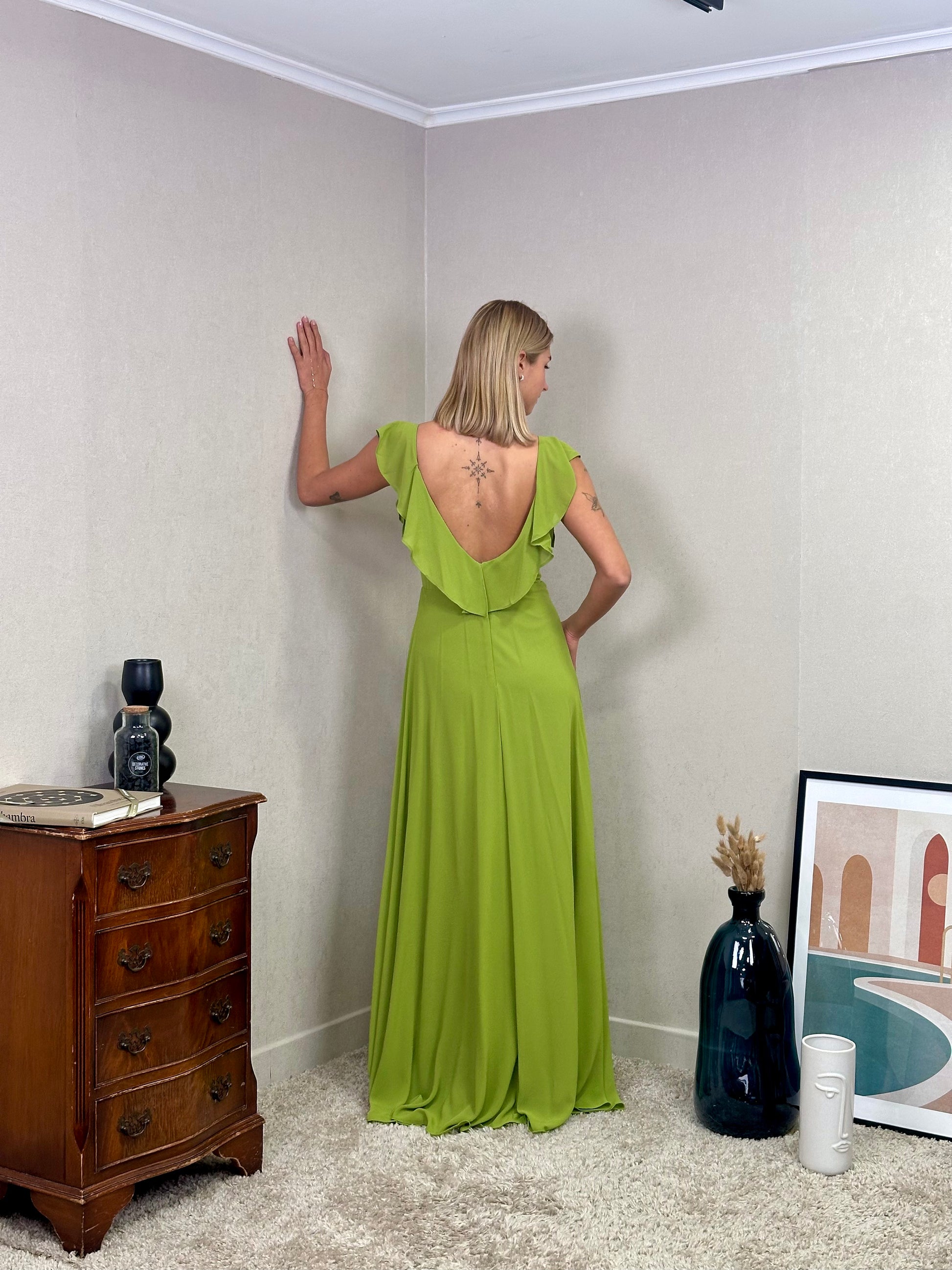 Robe de cérémonie longue fluide à volants – Lisbonne