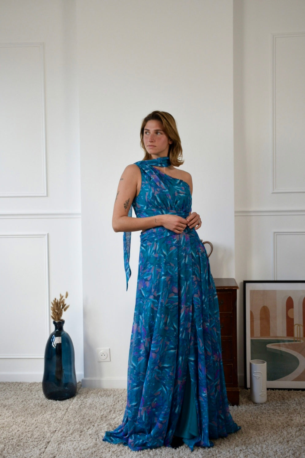 Robe imprimée asymétrique Columbus