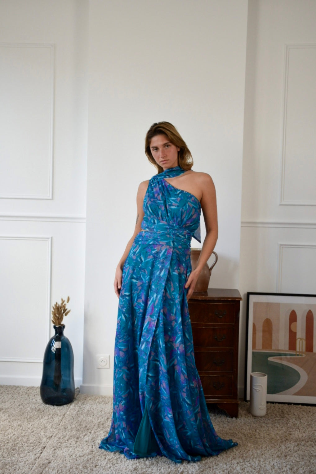 Robe imprimée asymétrique Columbus