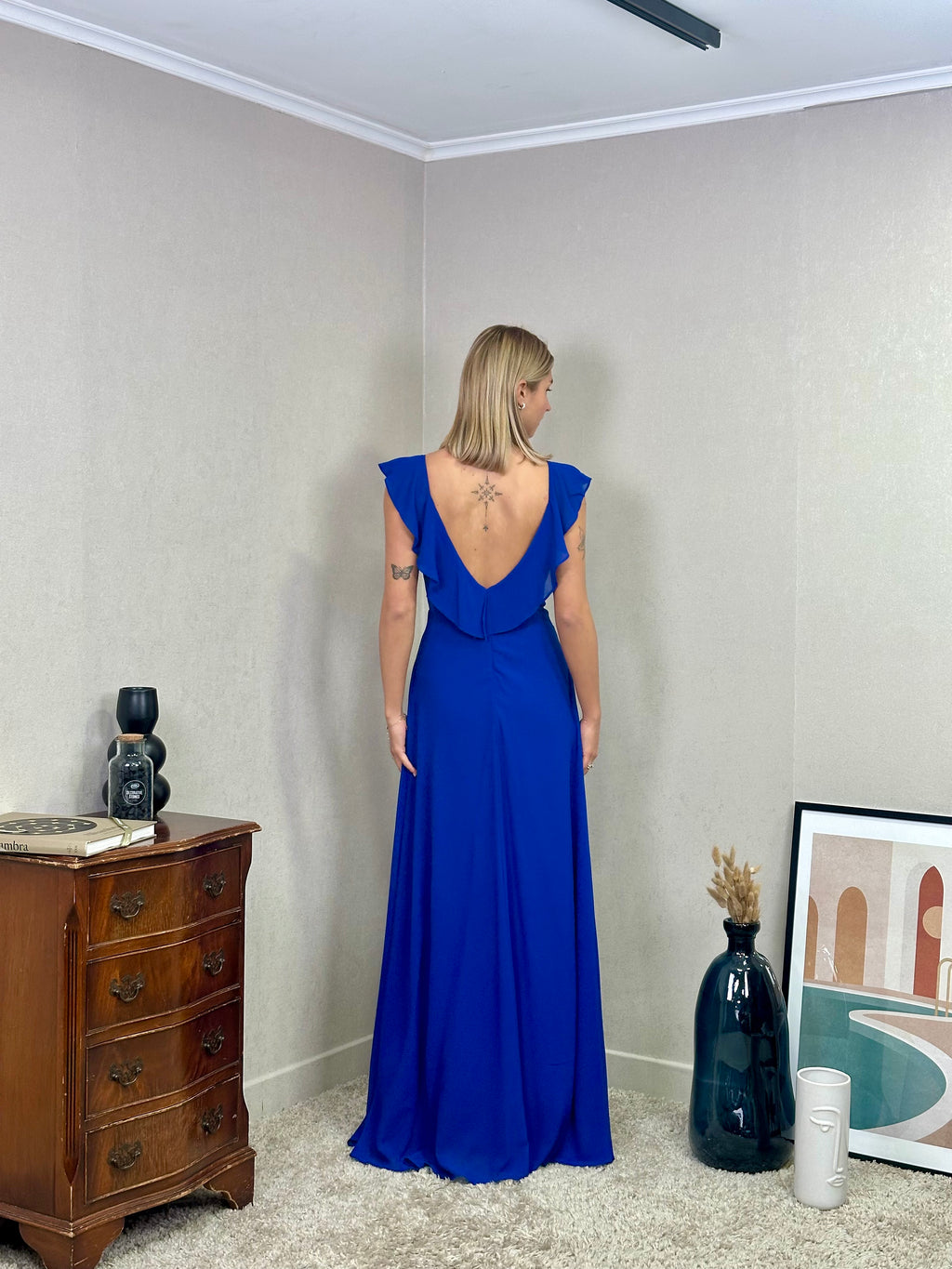 Robe de cérémonie longue fluide à volants – Lisbonne