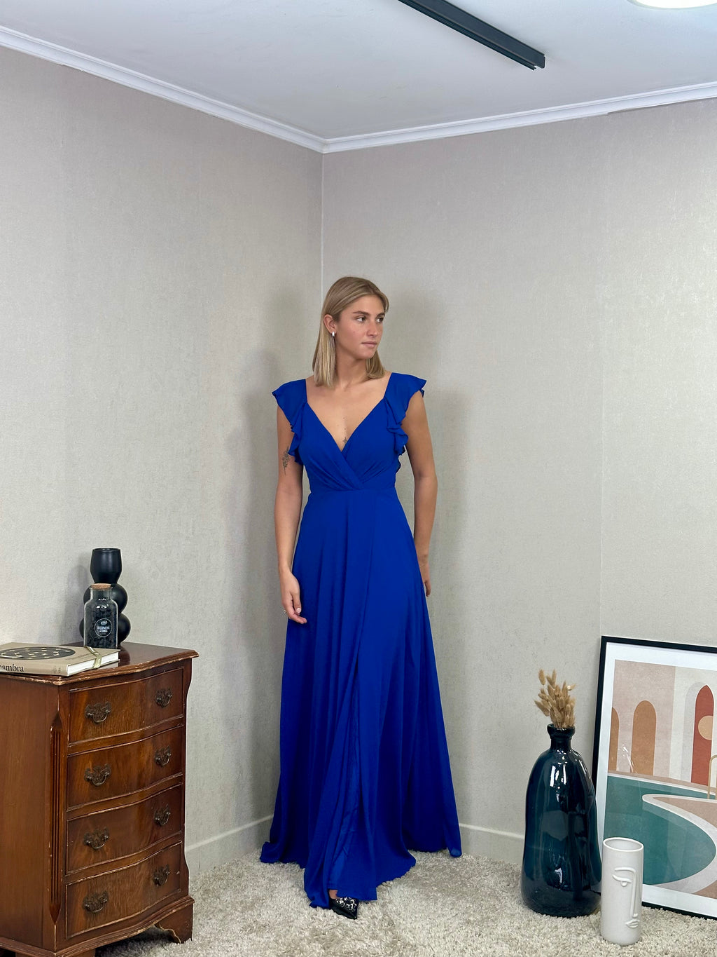 Robe de cérémonie longue fluide à volants – Lisbonne