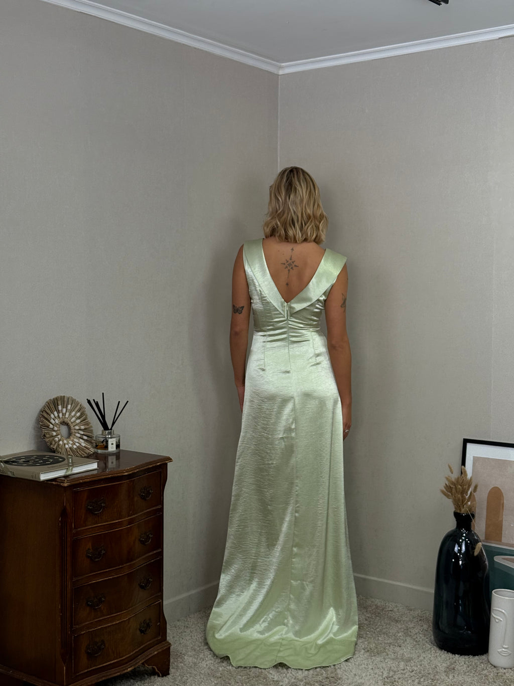 Robe longue satinée croisée RZGOW