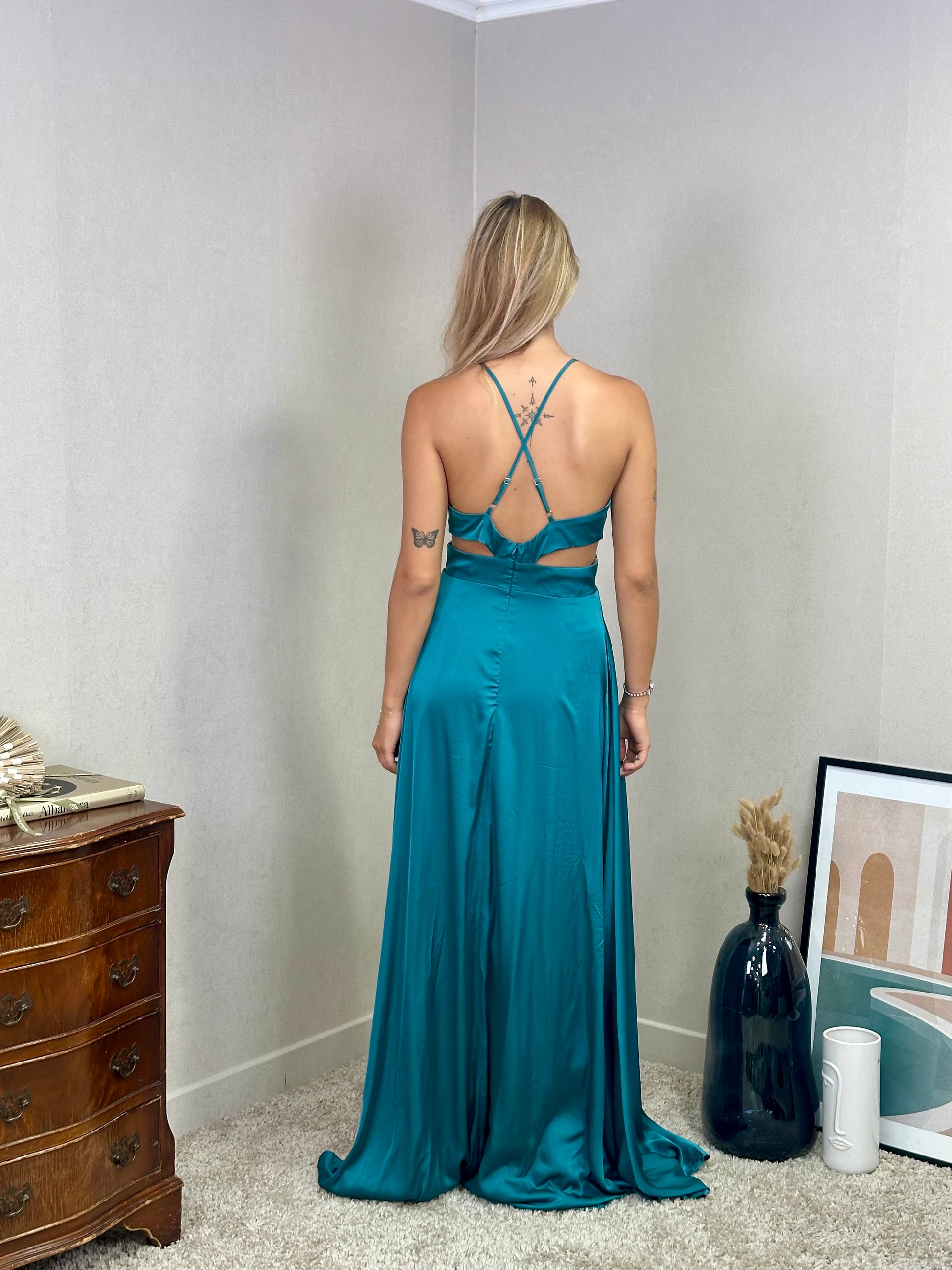 Robe de soirée en satin Milos