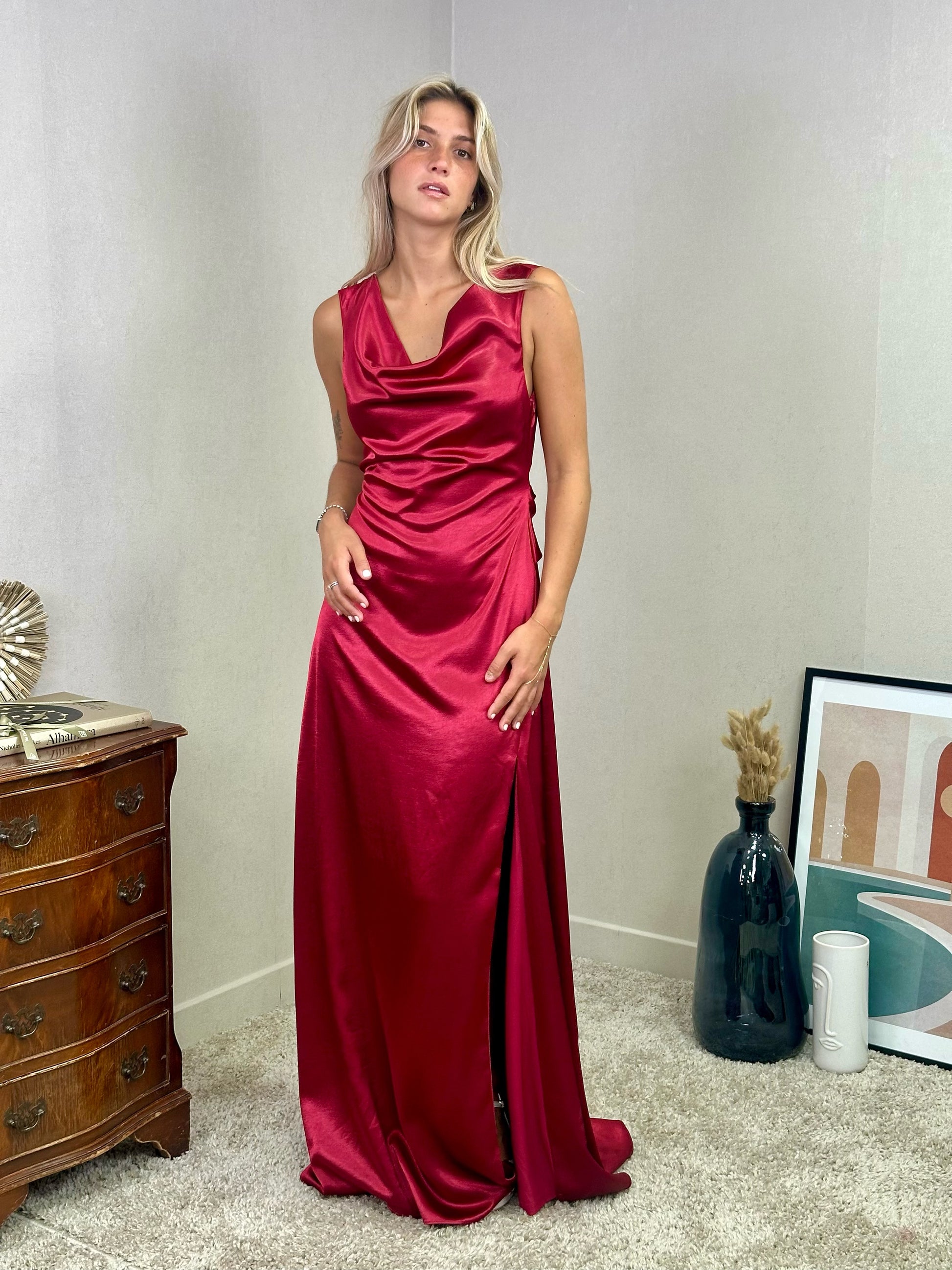 Robe satinée dos nu Salamanca