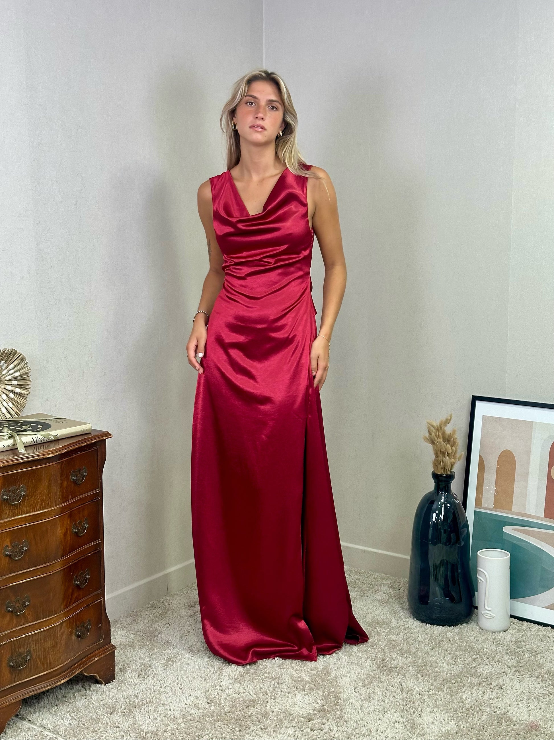 Robe satinée dos nu Salamanca