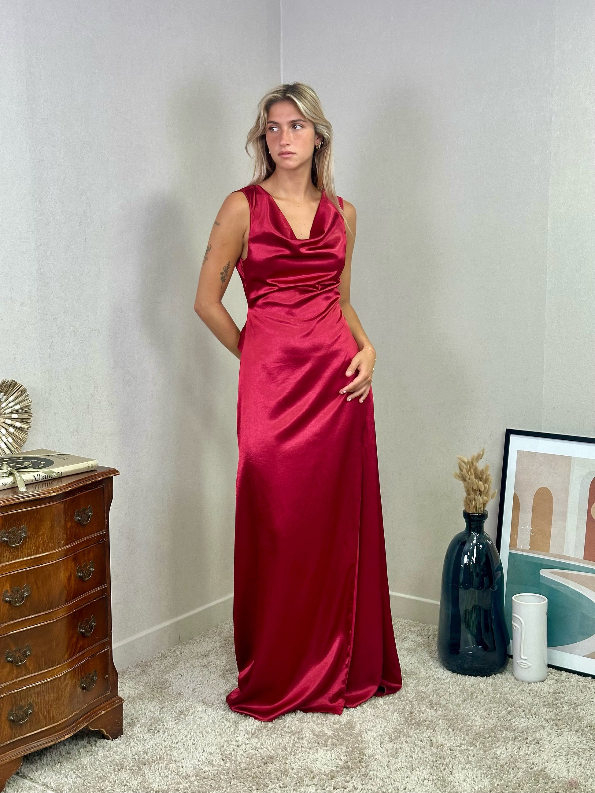 Robe satinée dos nu Salamanca