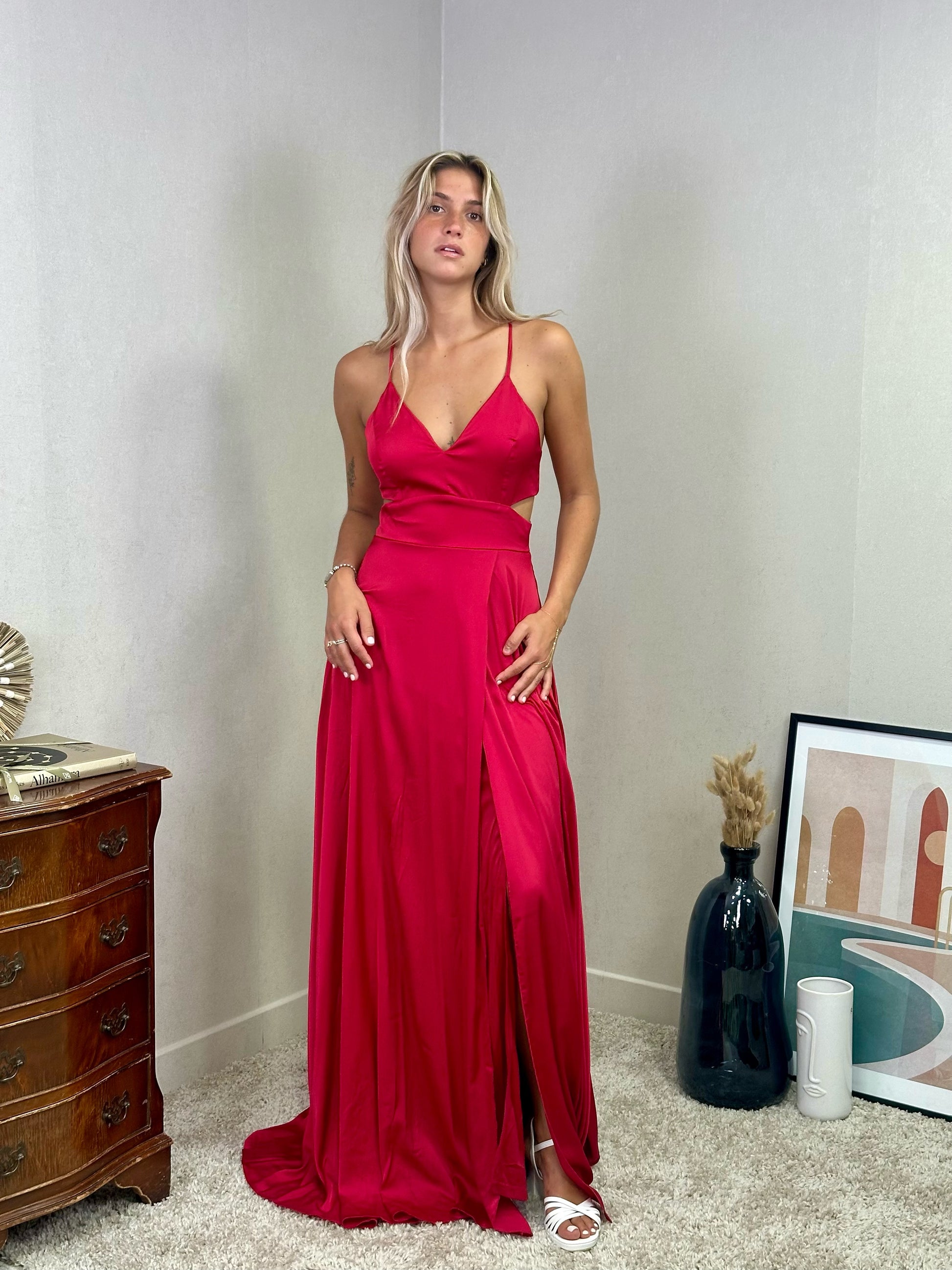 Robe de soirée en satin Milos