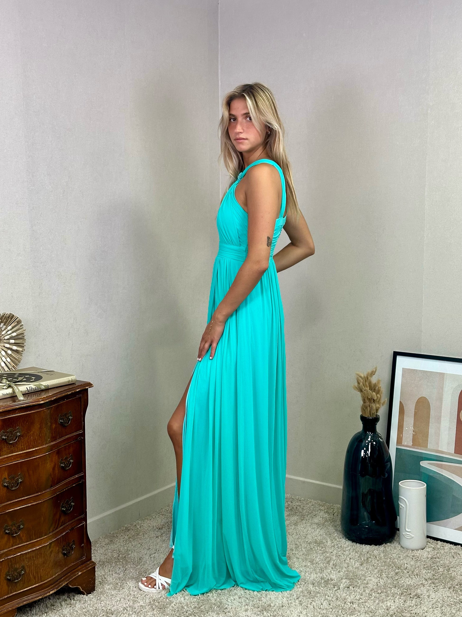 Robe de cérémonie licou perlée New York