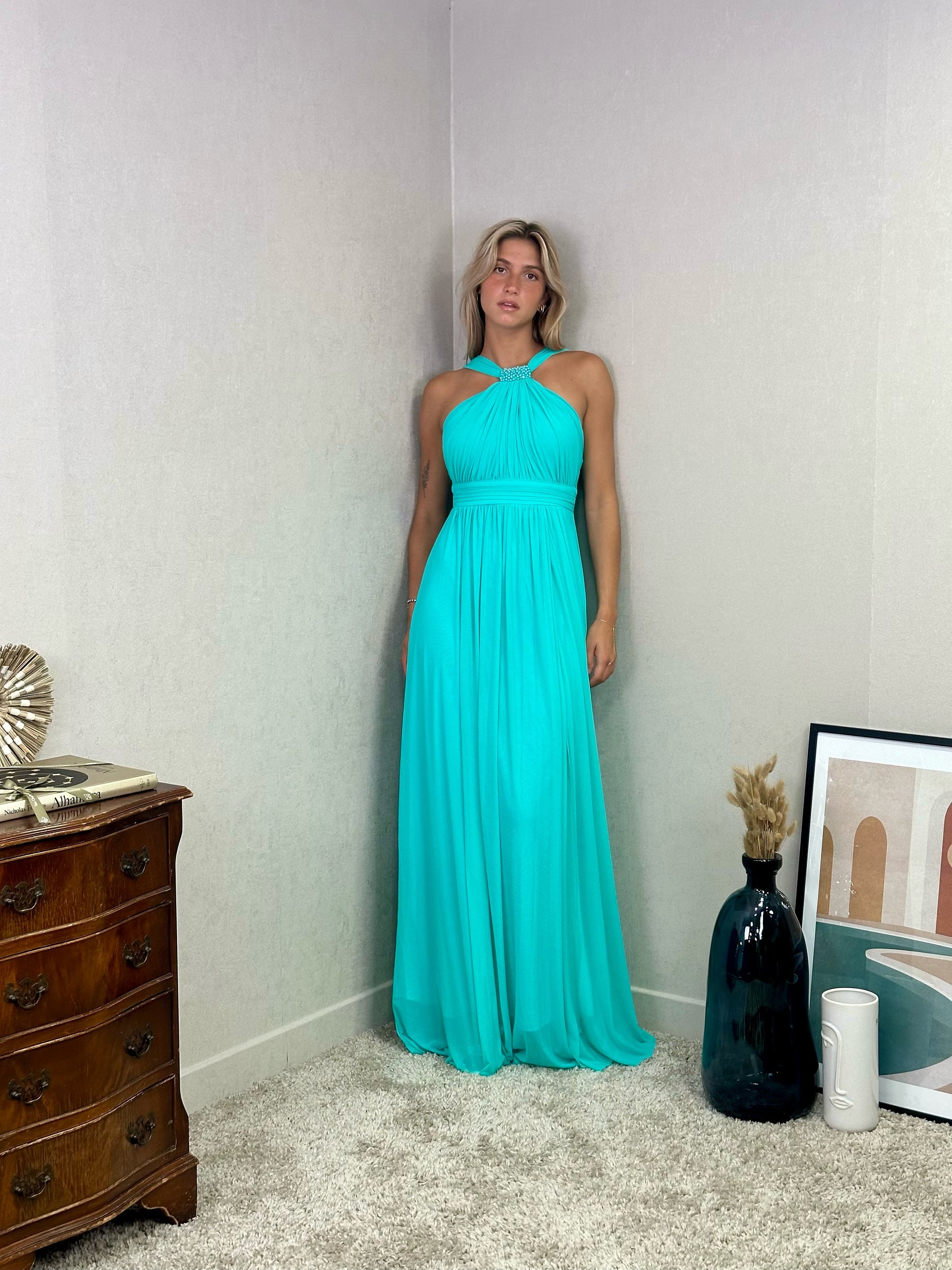 Robe de cérémonie licou perlée New York
