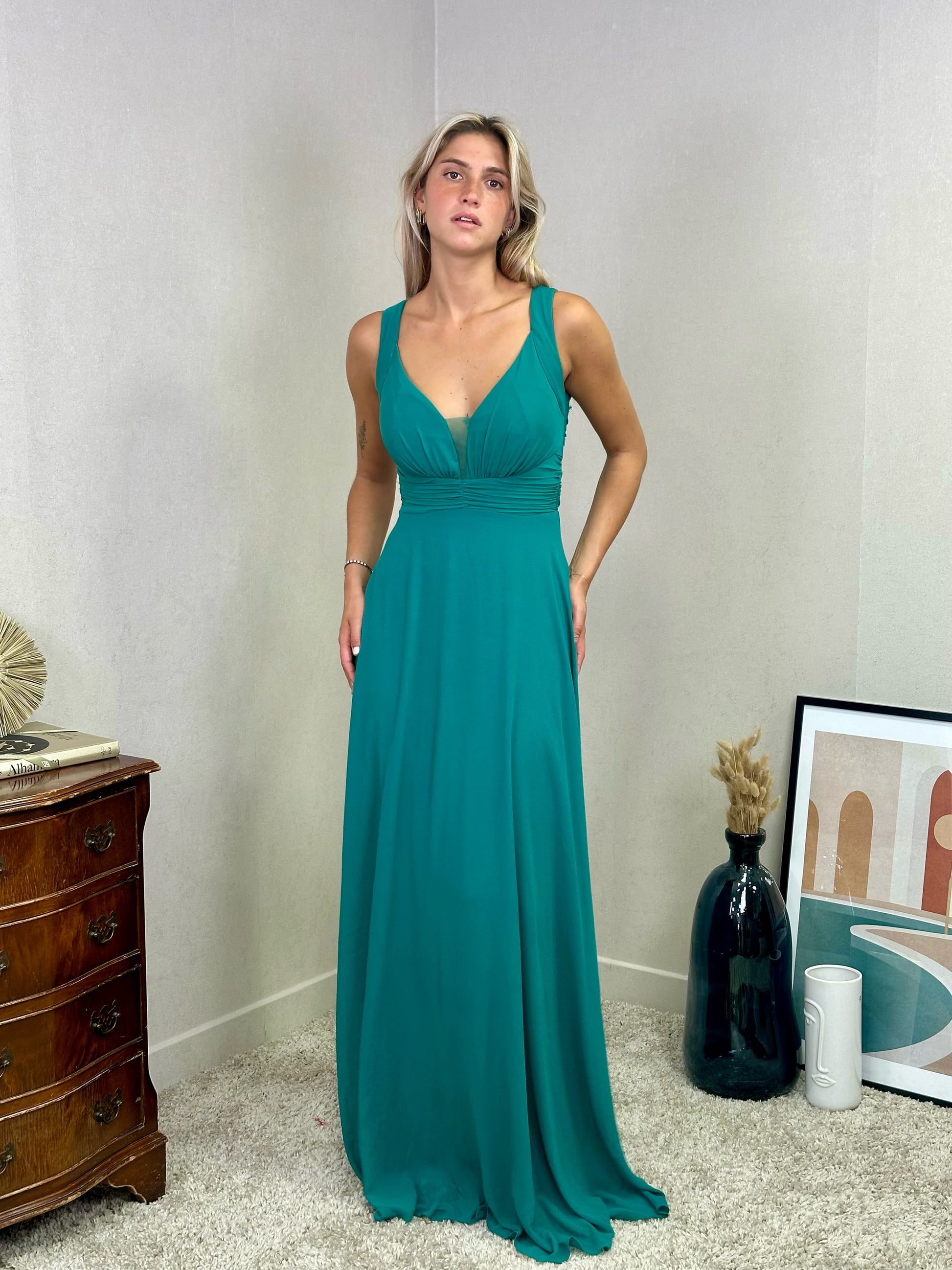 Robe de soirée à dos à dentelle Oslo