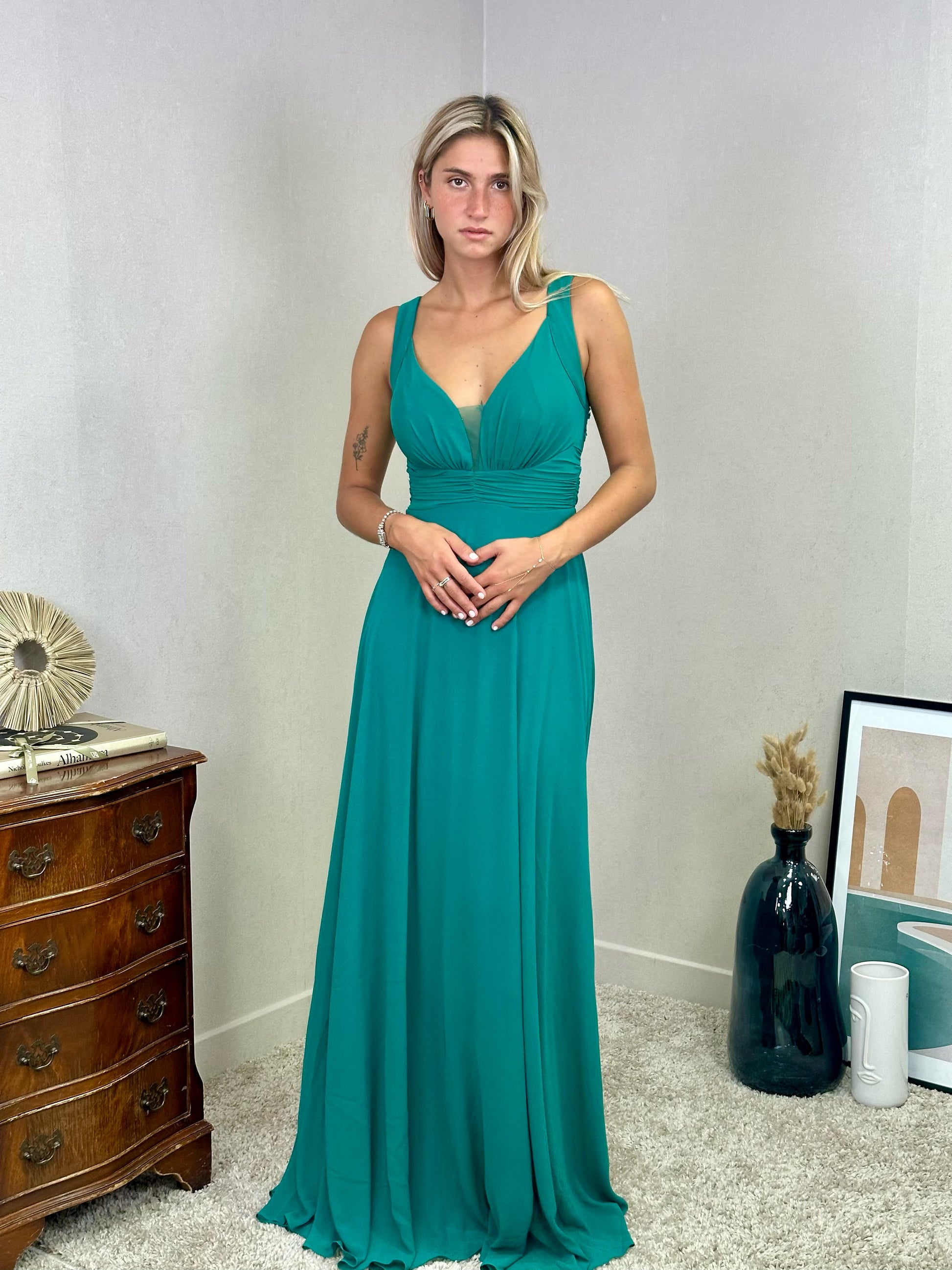 Robe de soirée à dos à dentelle Oslo