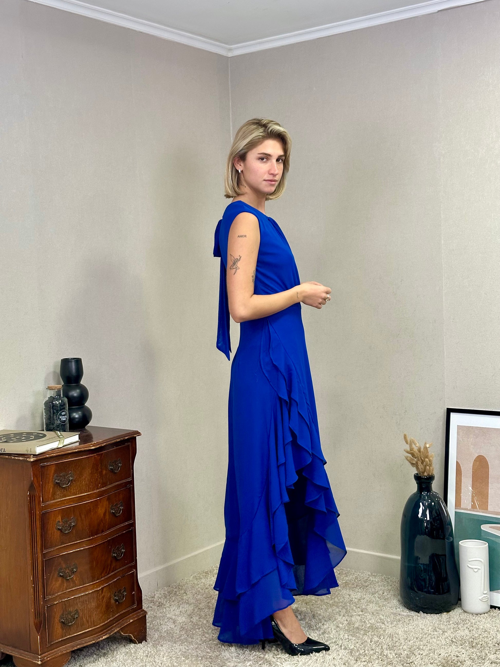 Robe asymétrique à volants DACCA