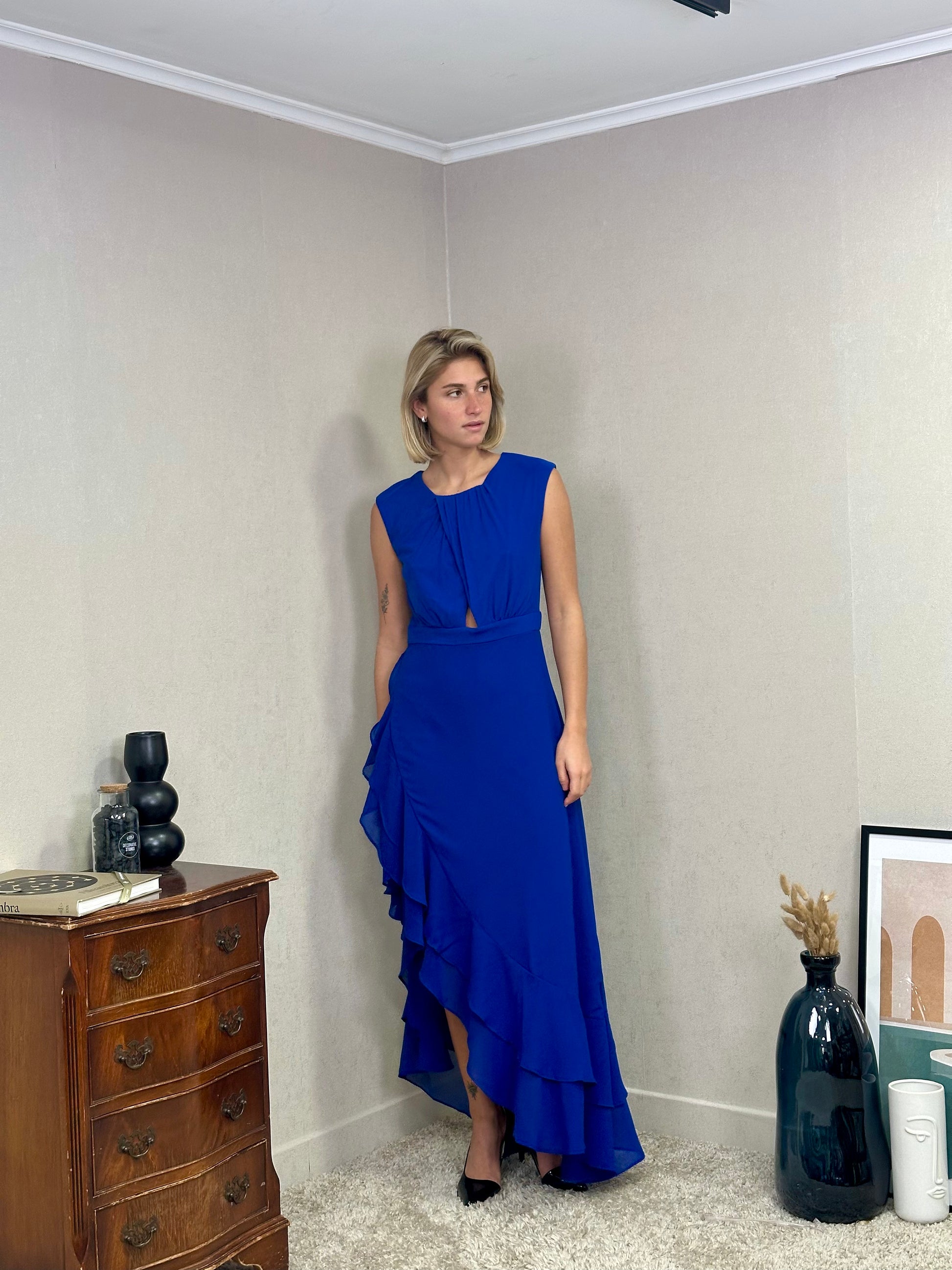 Robe asymétrique à volants DACCA