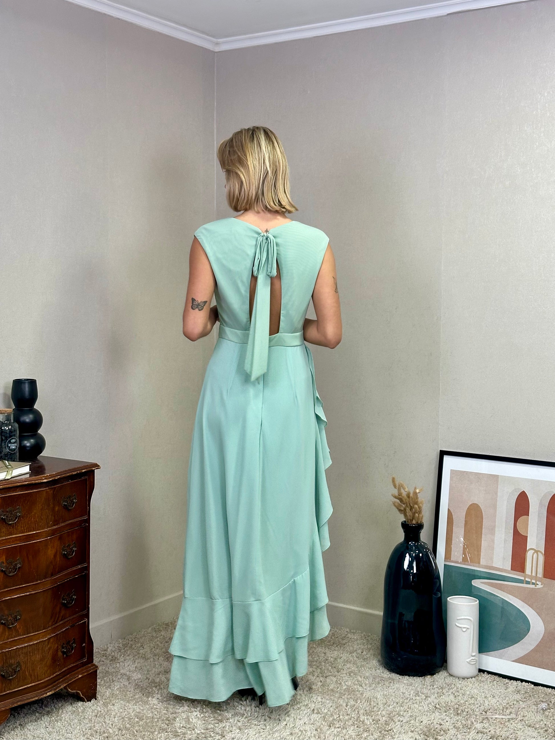 Robe asymétrique à volants DACCA