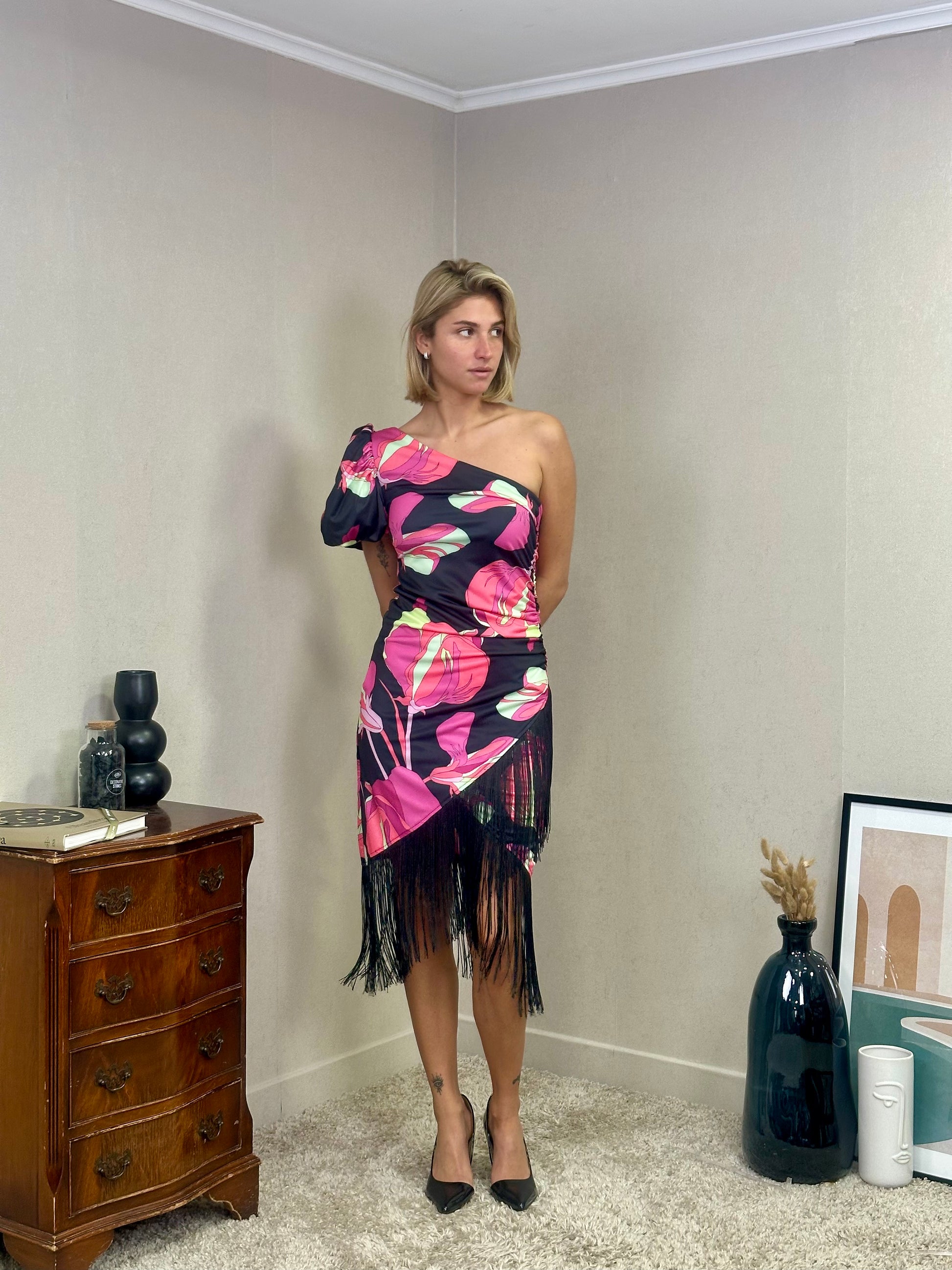 Robe courte à franges Monopolis