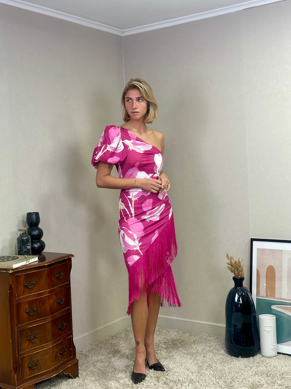 Robe courte à franges Monopolis