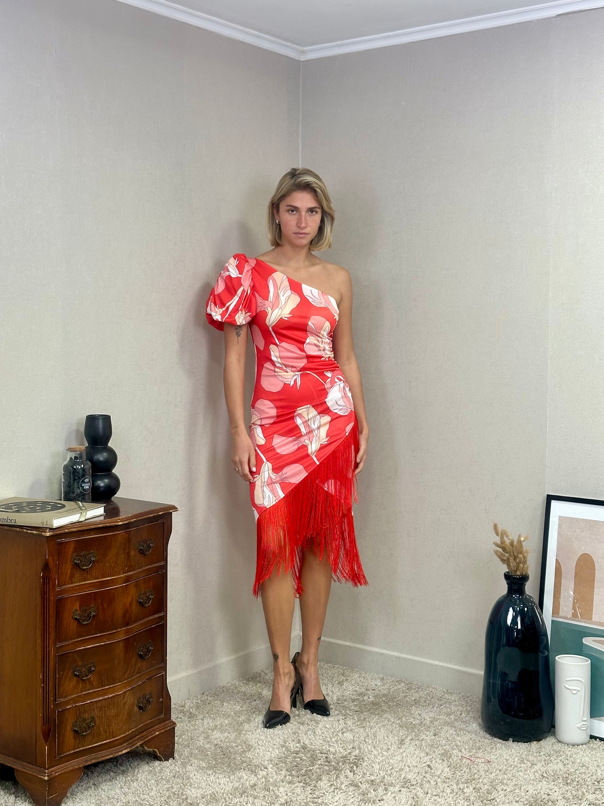 Robe courte à franges Monopolis