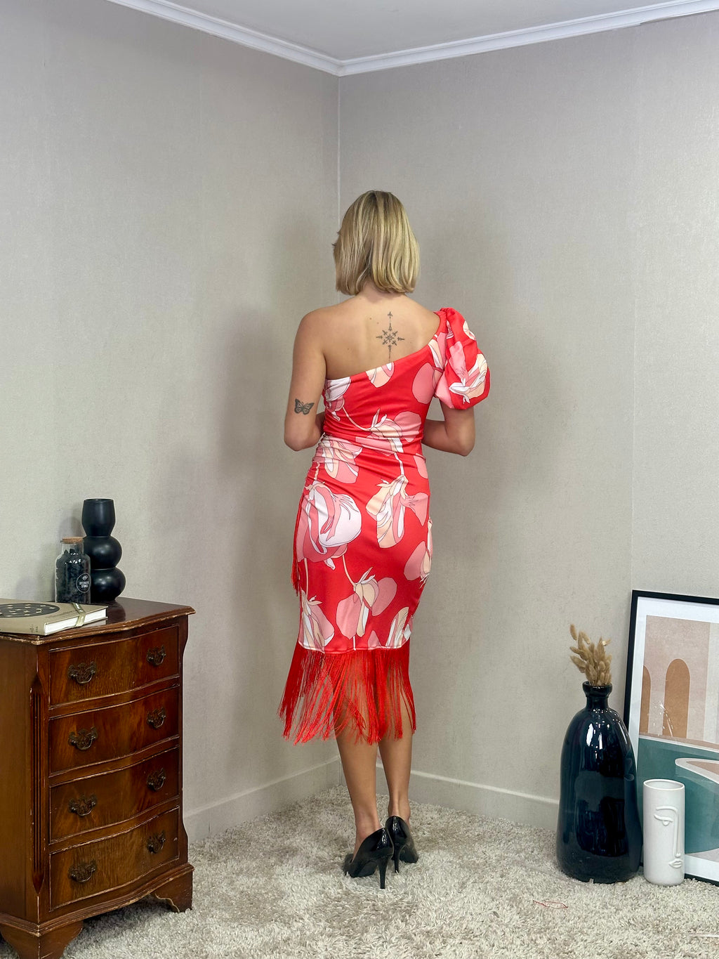 Robe courte à franges Monopolis