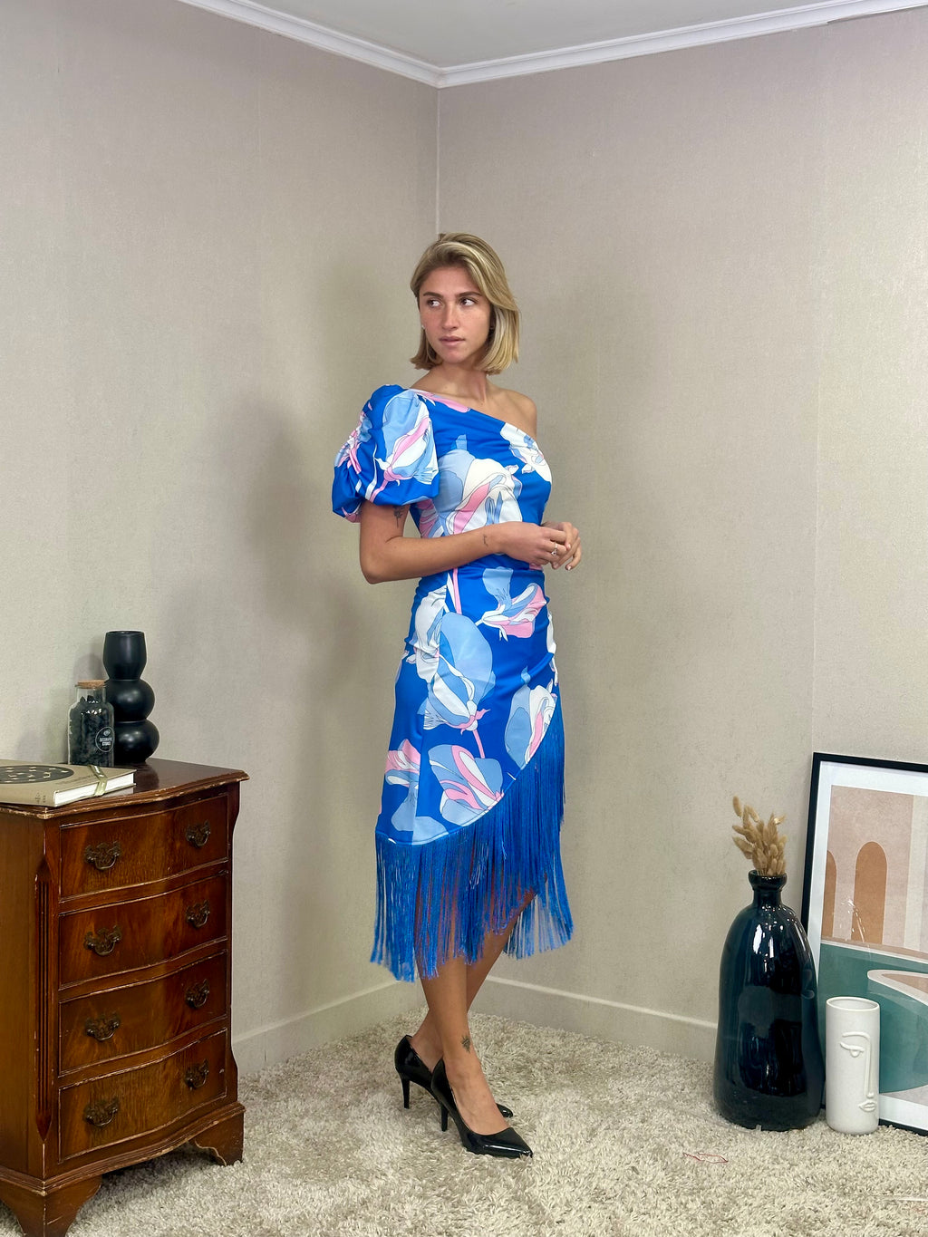Robe courte à franges Monopolis