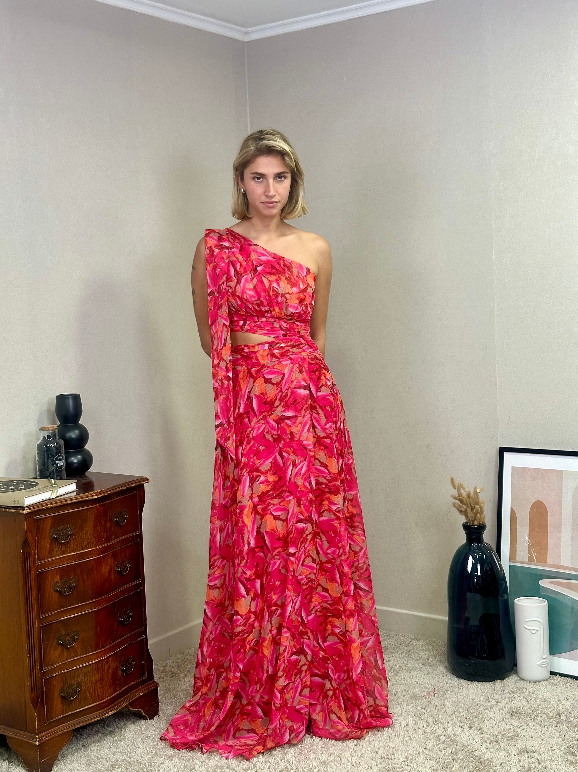 Robe imprimée asymétrique Columbus