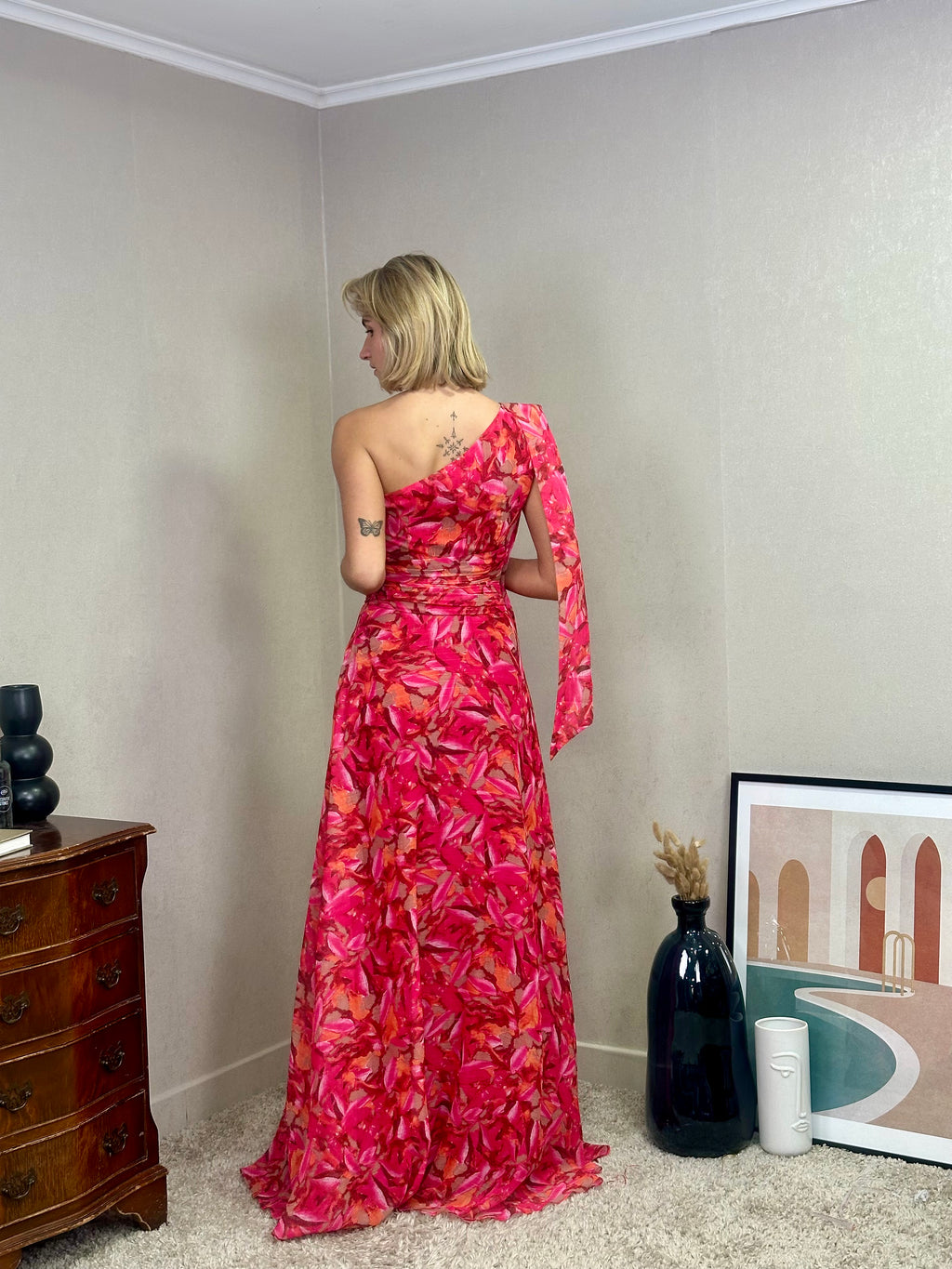 Robe imprimée asymétrique Columbus