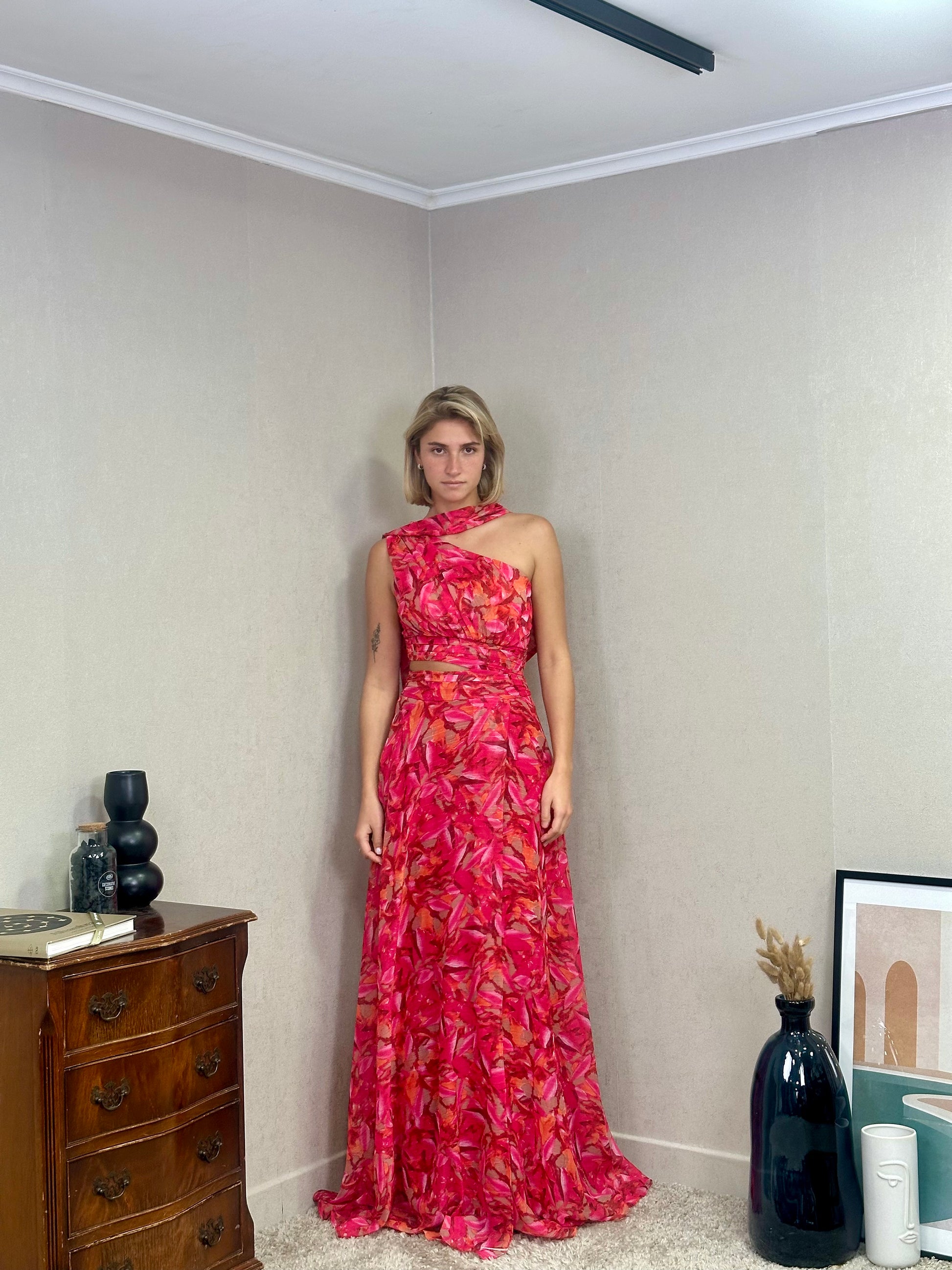 Robe imprimée asymétrique Columbus