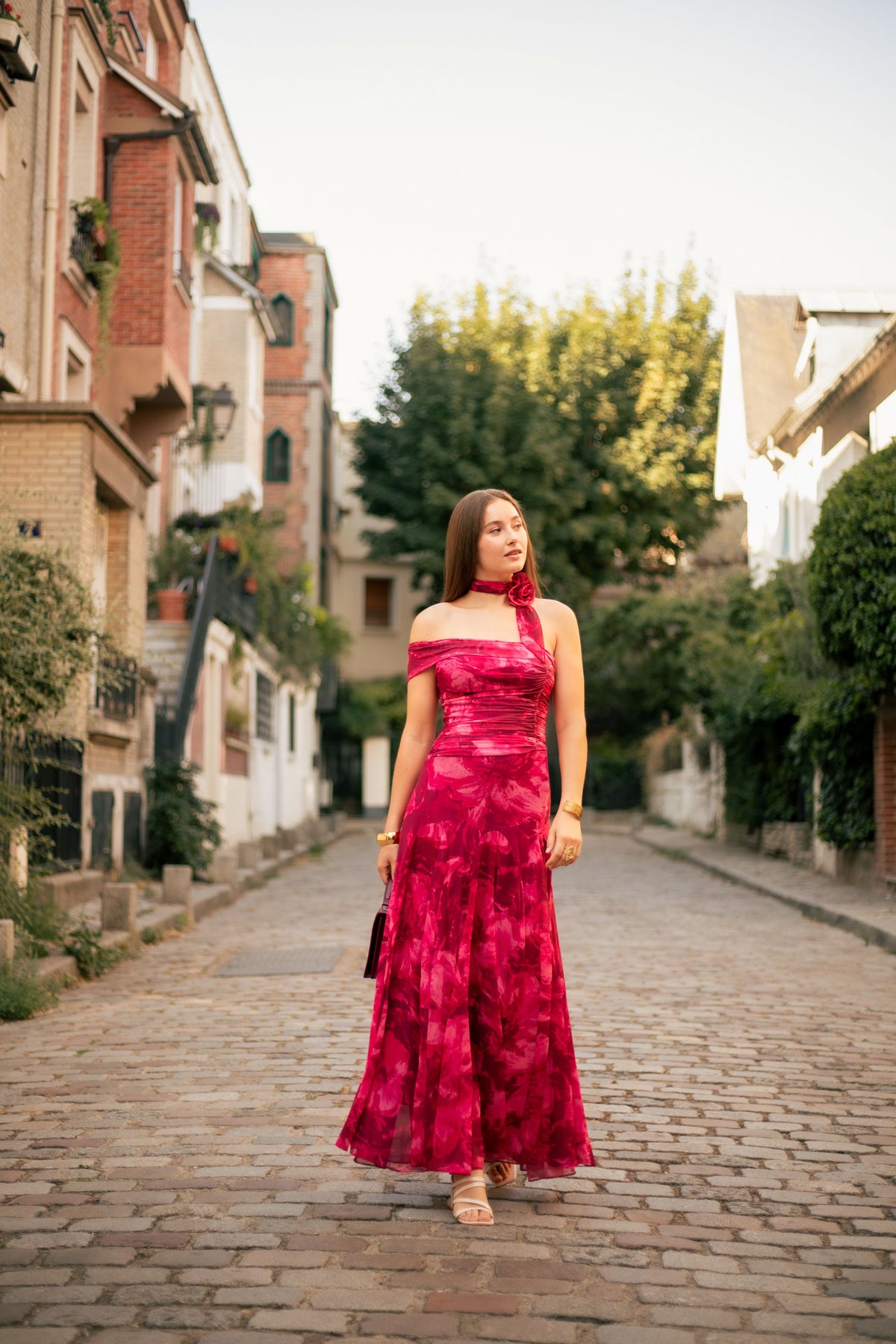 Robe longue imprimée à fleur - Shizuoka