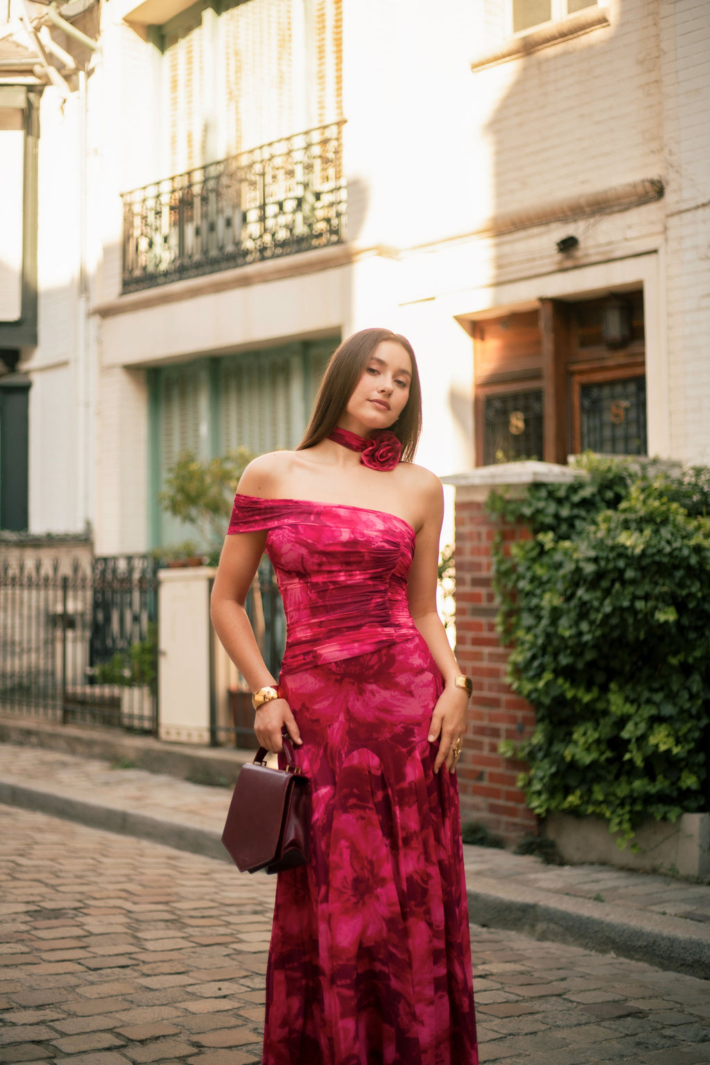 Robe longue imprimée à fleur - Shizuoka