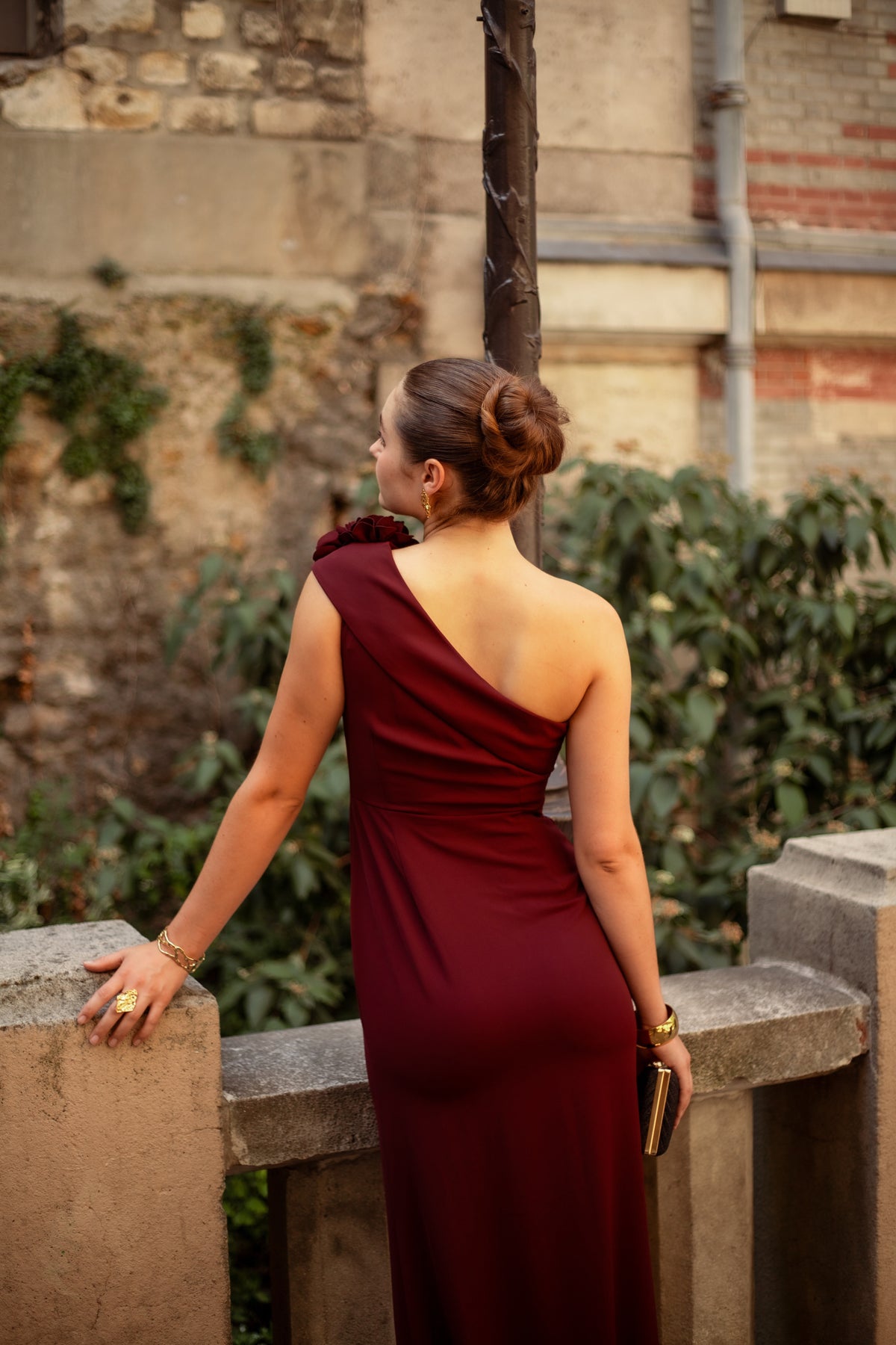 Robe longue asymétrique à fleurs - Adelaide