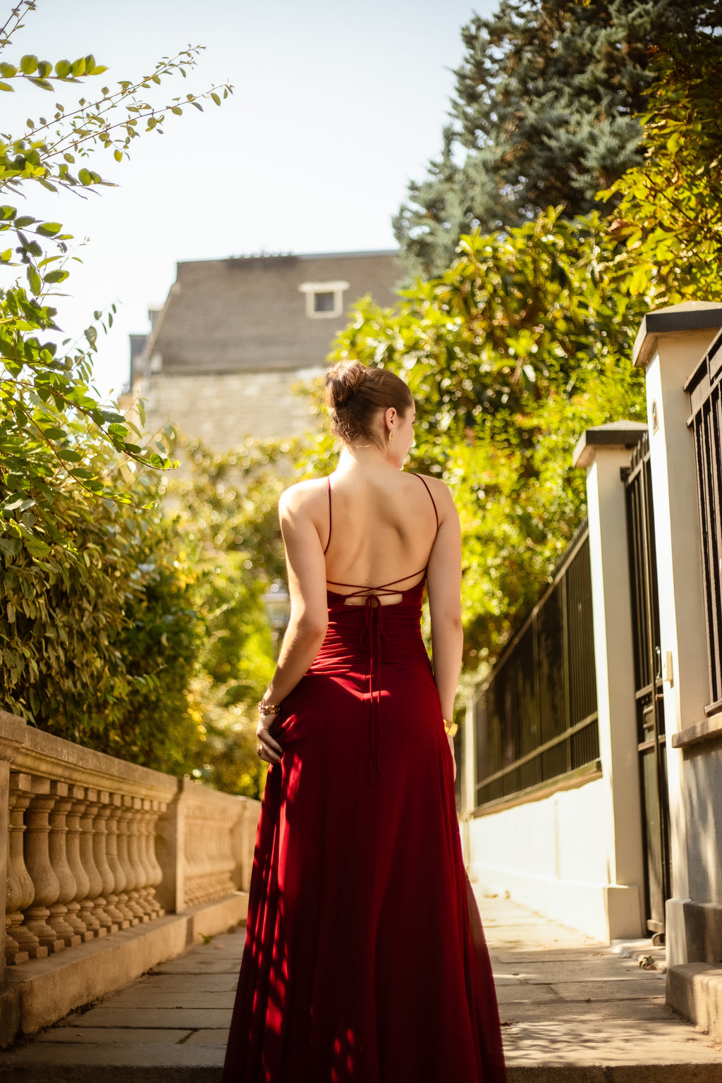 Robe longue à fleurs 3D et bretelles croisées - Darwin