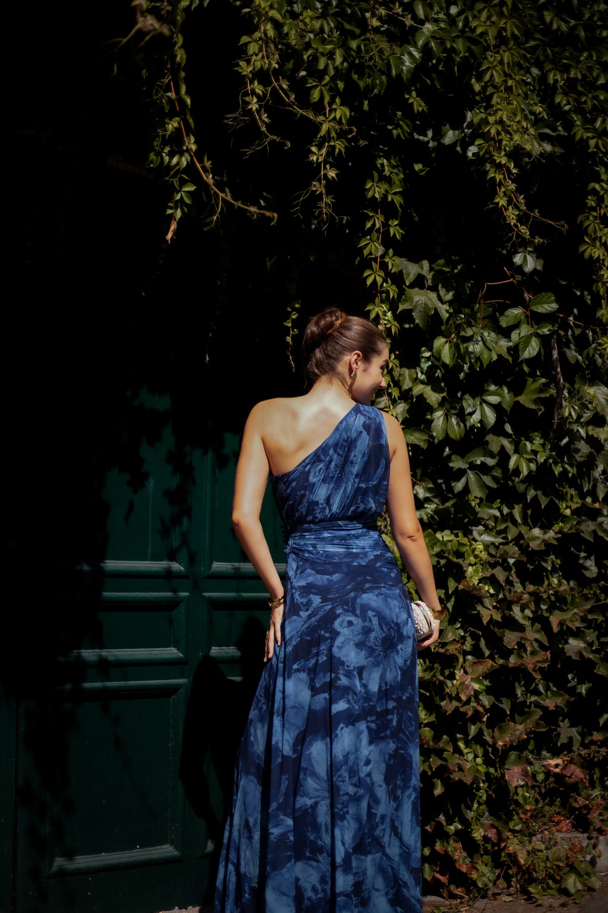 Robe longue imprimée asymétrique - Eaubonne