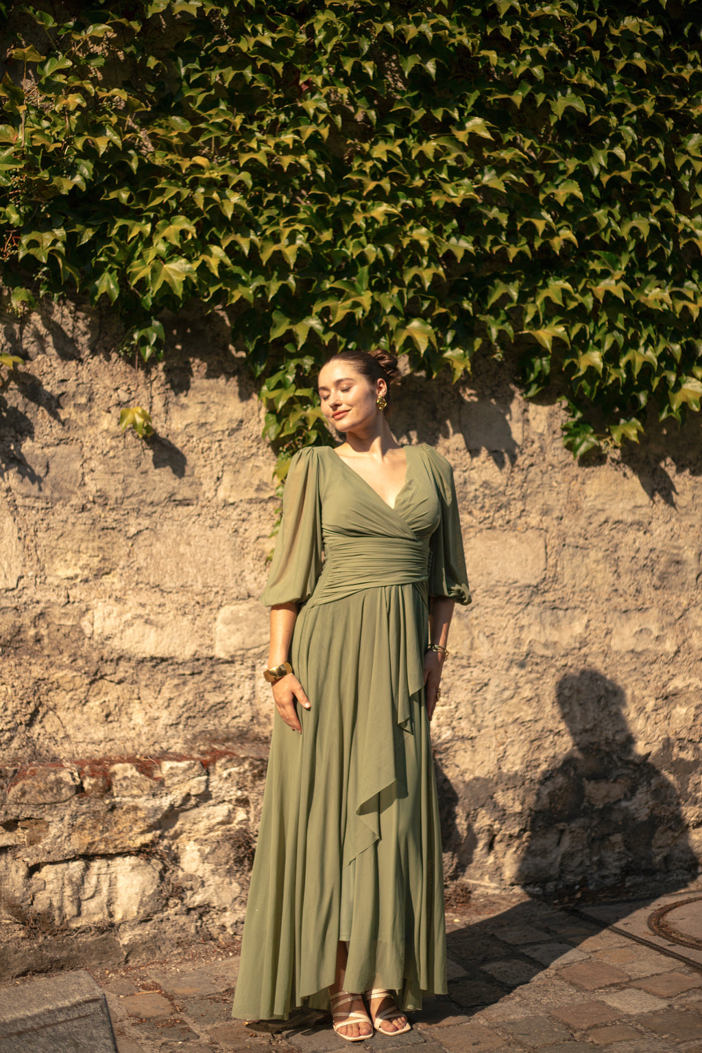 Robe longue à manches trois-quarts - Wuxi