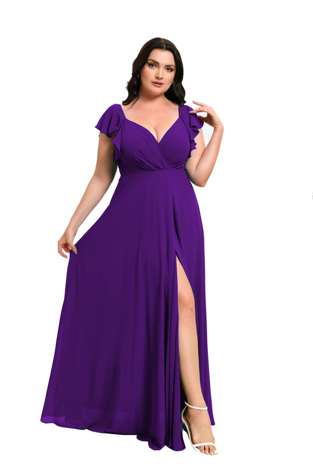 Robe de cérémonie longue fluide à volants – Lisbonne