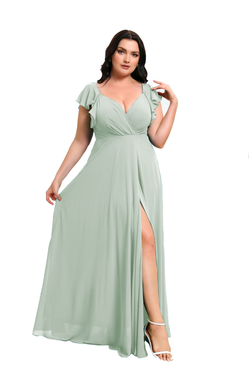 Robe de cérémonie longue fluide à volants – Lisbonne