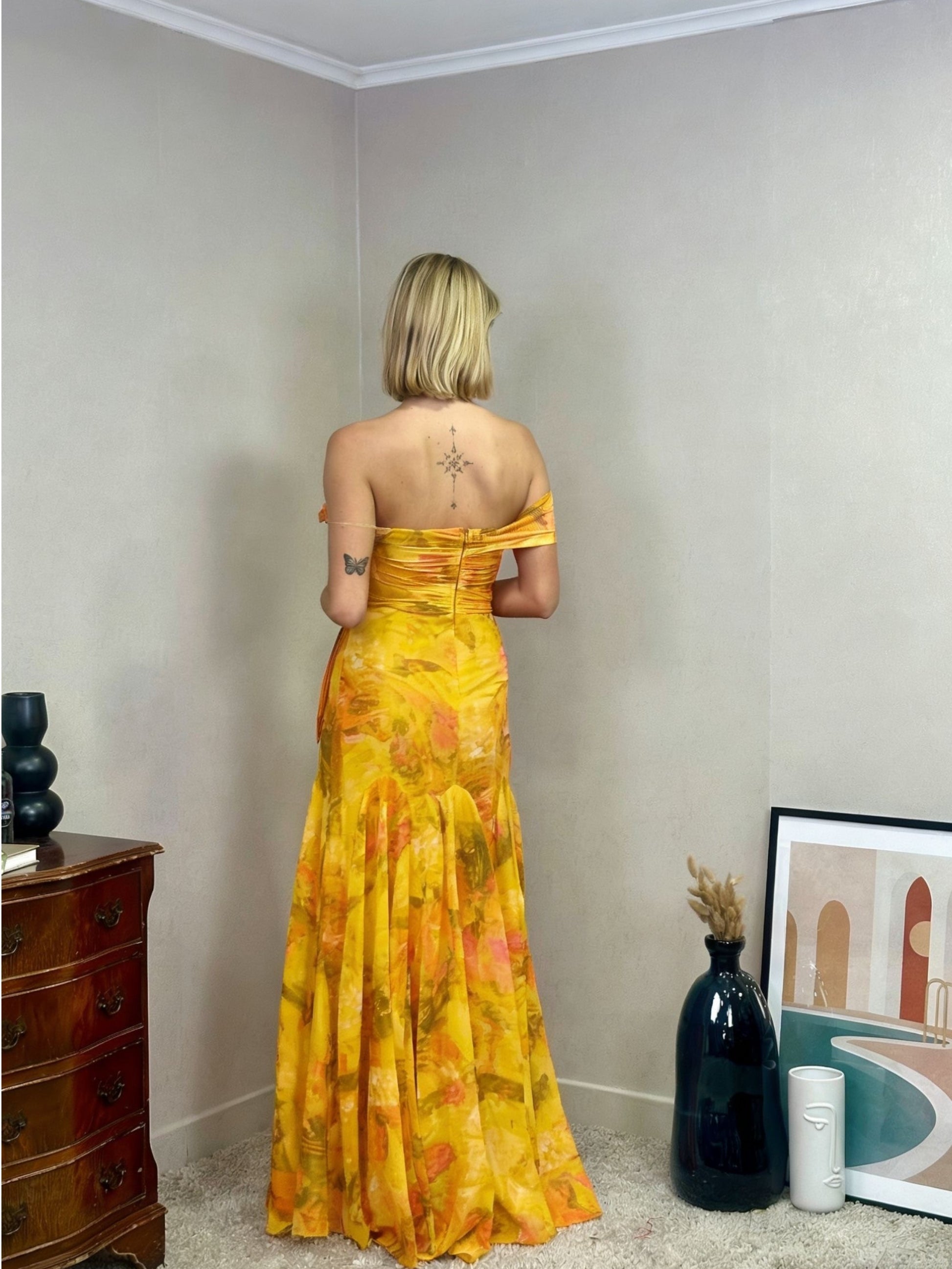 Robe asymétrique fleurie SHIZUOKA