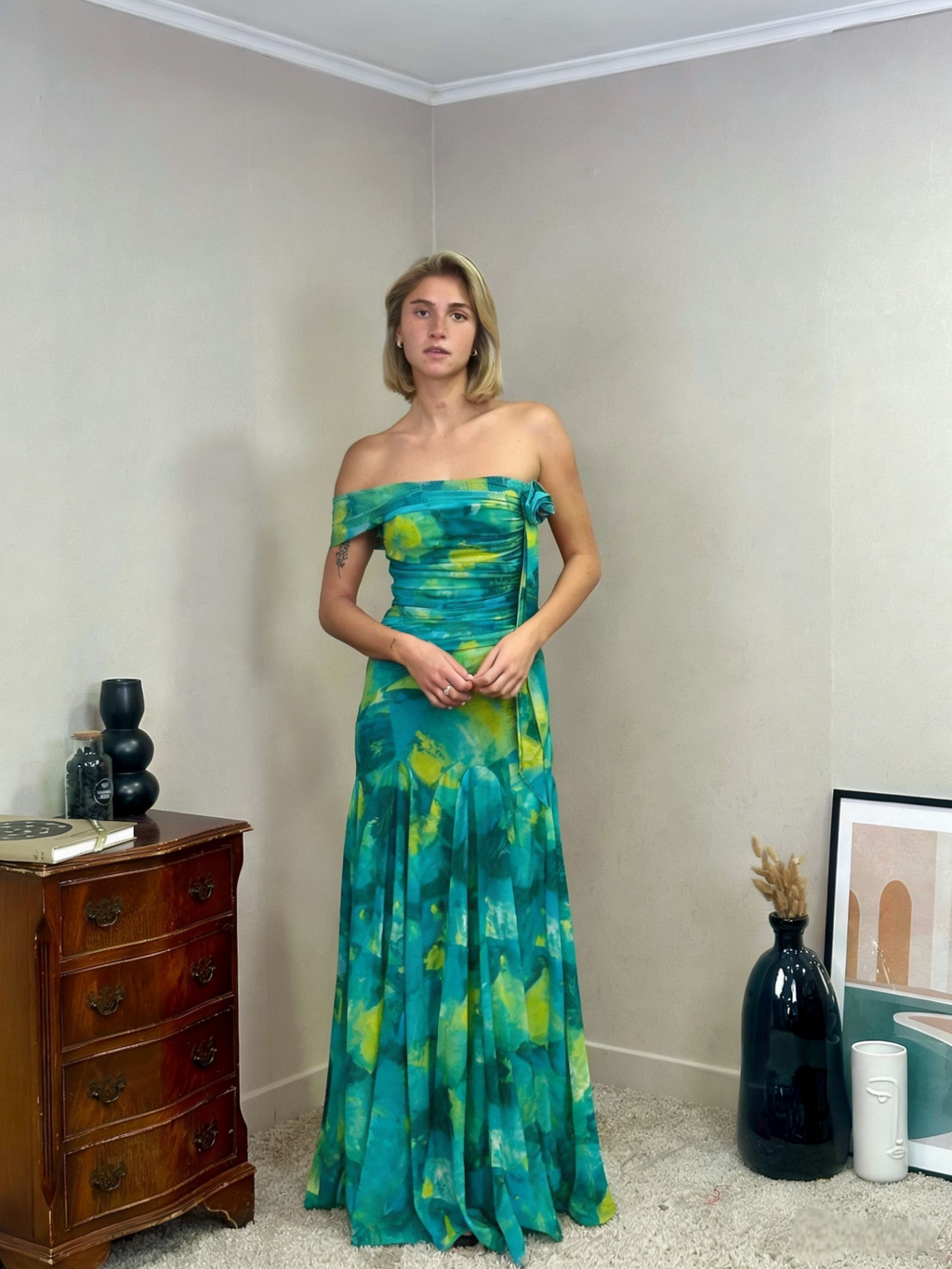 Robe asymétrique fleurie SHIZUOKA