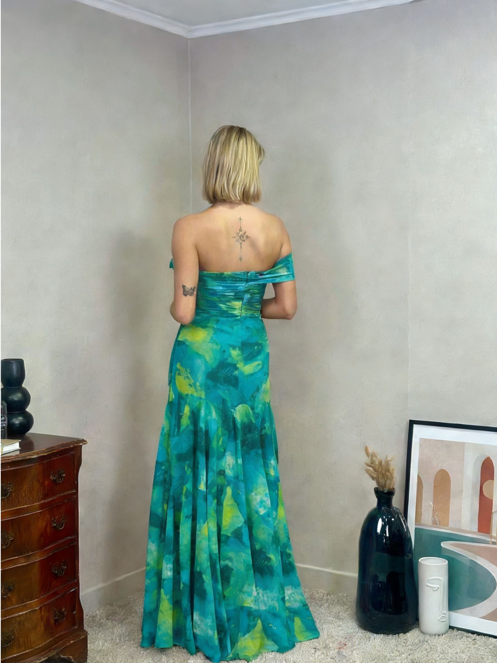 Robe asymétrique fleurie SHIZUOKA