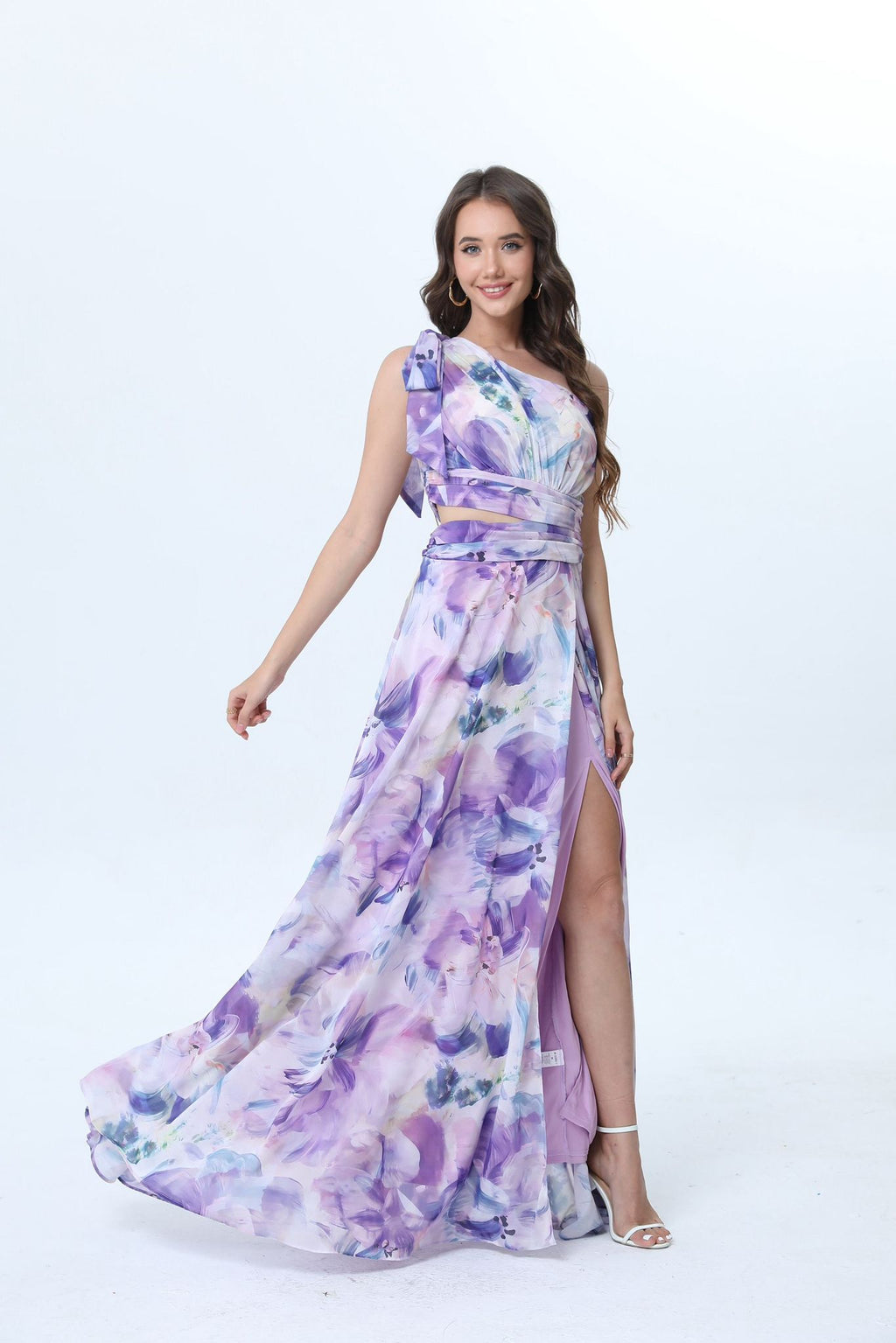 Robe fleurie et asymétrique Minorque